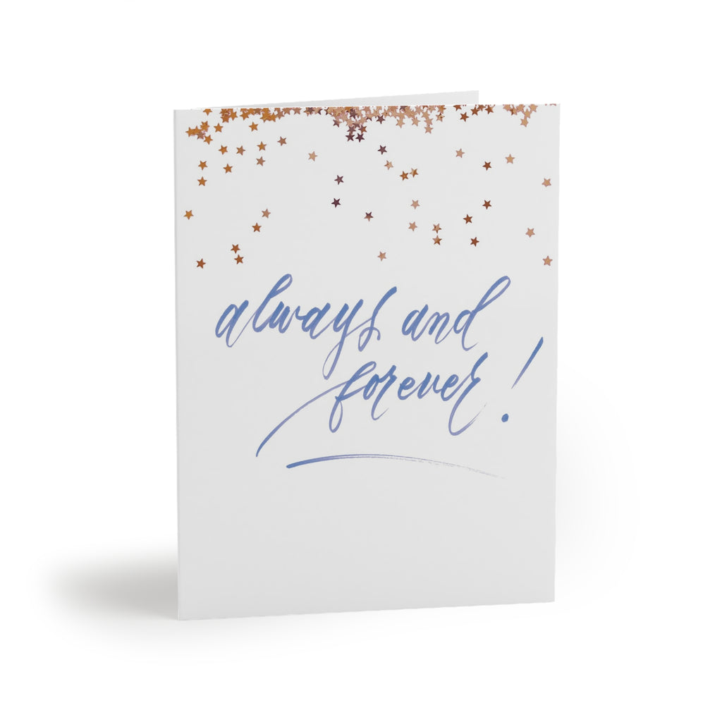 "Always and Forever" Periwinkle Script Wedding Marriage Anniversary Greeting Card - Celebrations #10