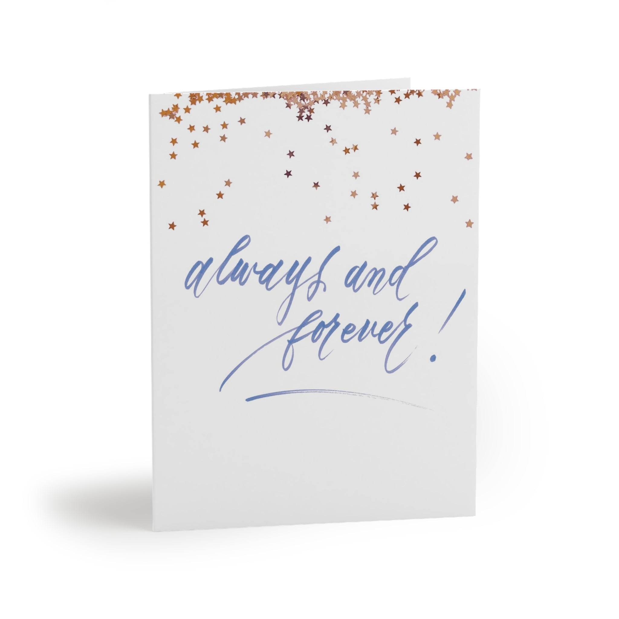 "Always and Forever" Periwinkle Script Wedding Marriage Anniversary Greeting Card - Celebrations #10