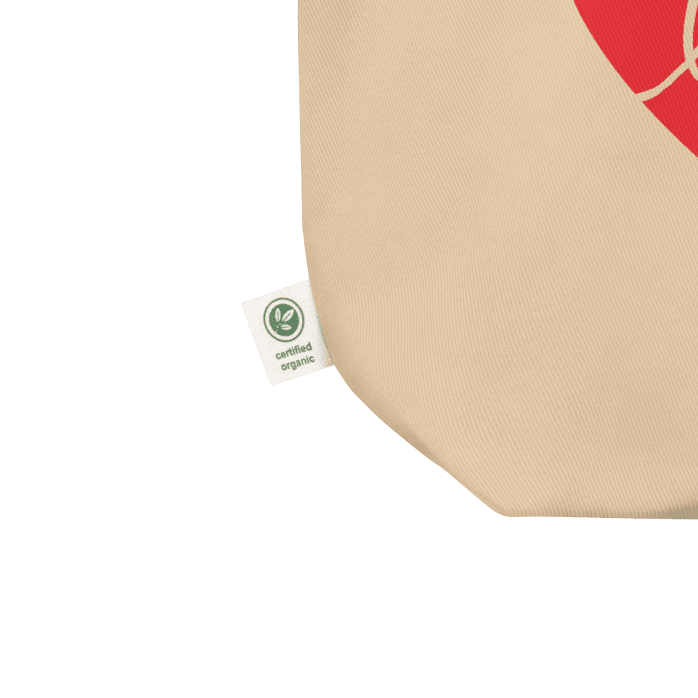 Love Script in Red Heart Tote Bag - Dear Daughters Design