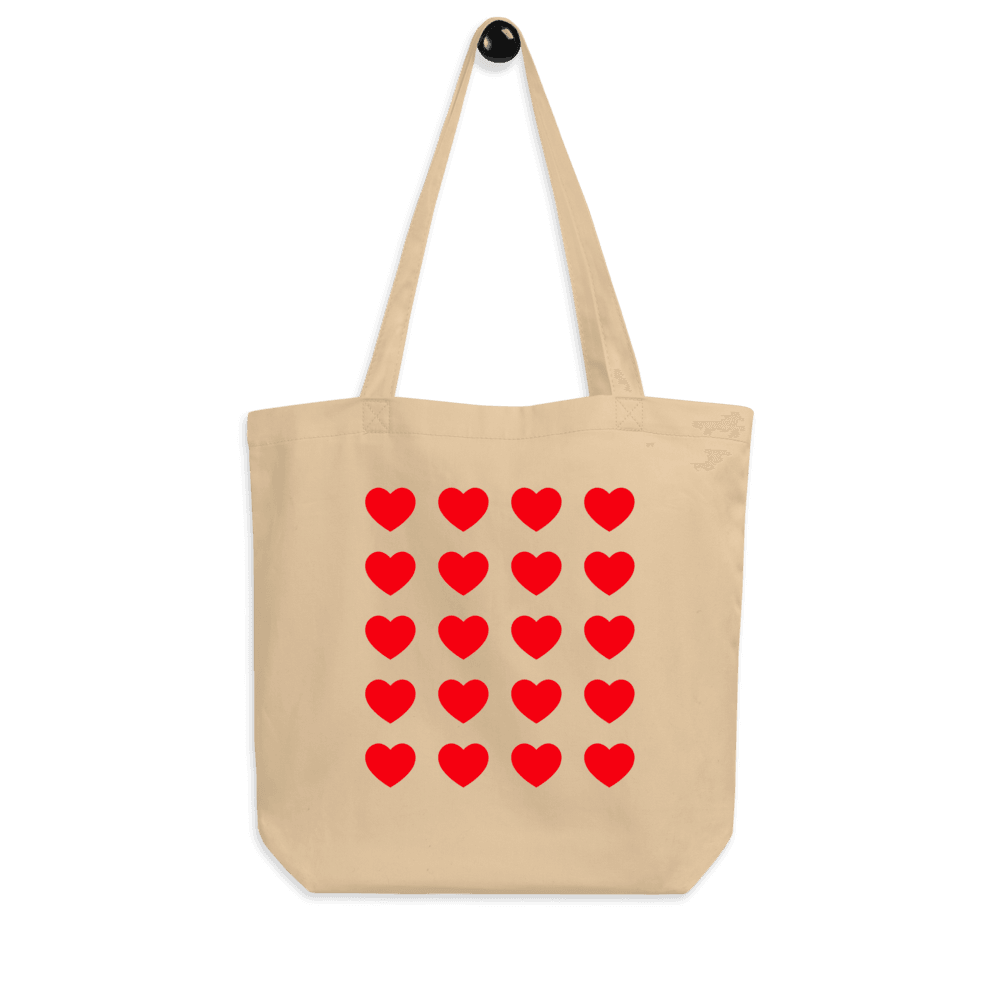 Red Hearts Eco Tote Bag - Dear Daughters Design