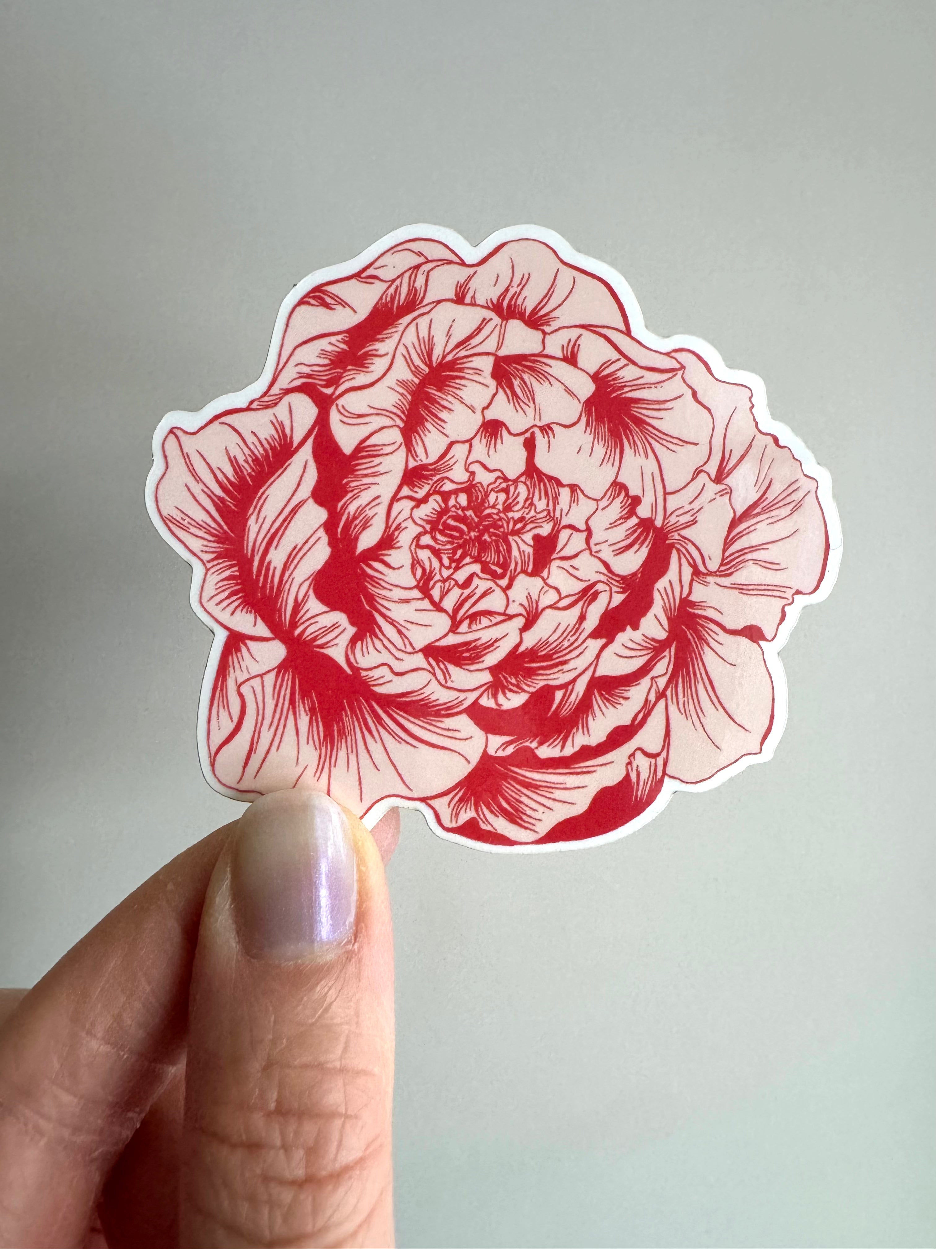Peony Waterproof Vinyl Decal Sticker Pack of Two - Dear Daughters Design