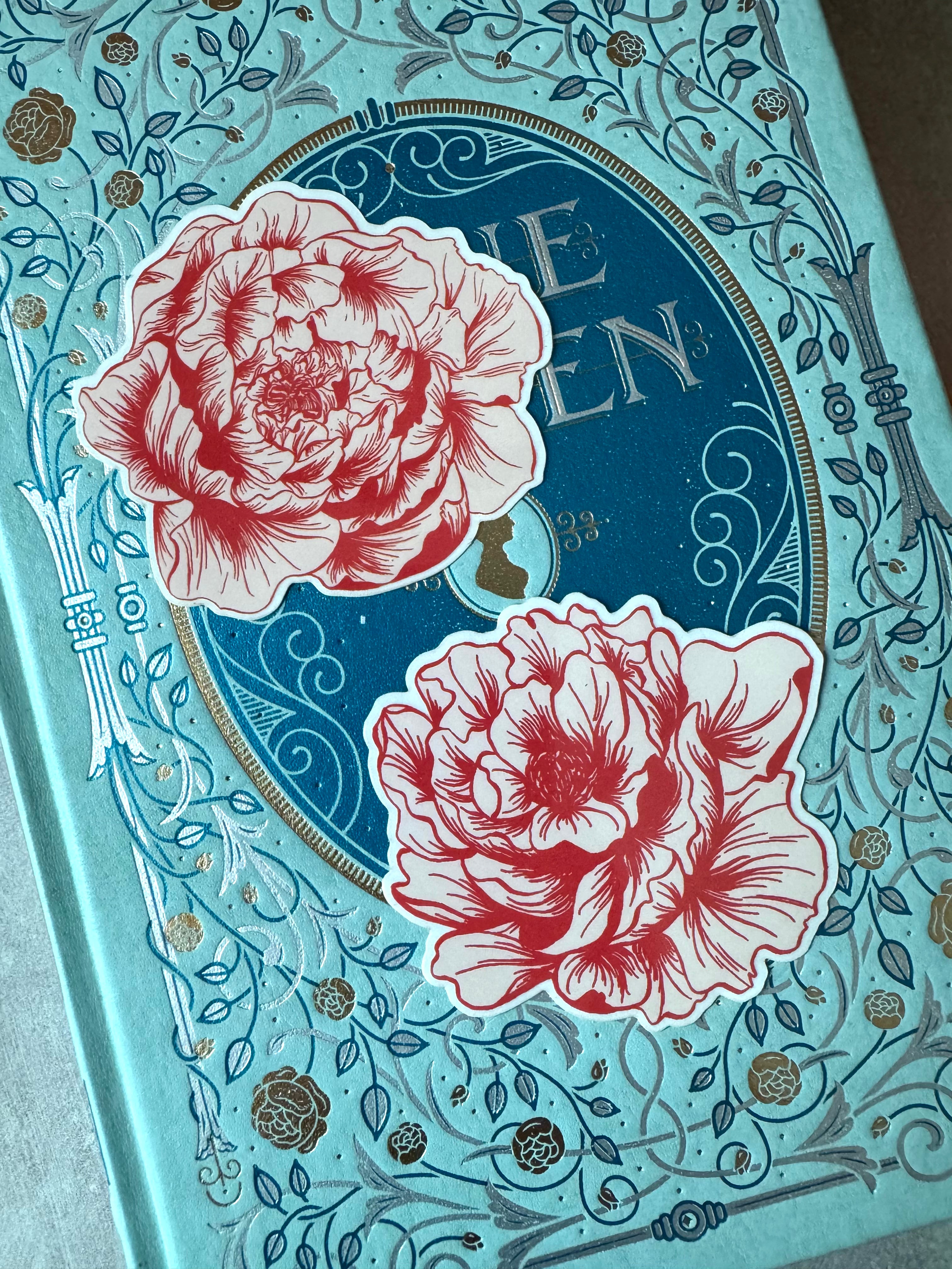 Peony Waterproof Vinyl Decal Sticker Pack of Two - Dear Daughters Design