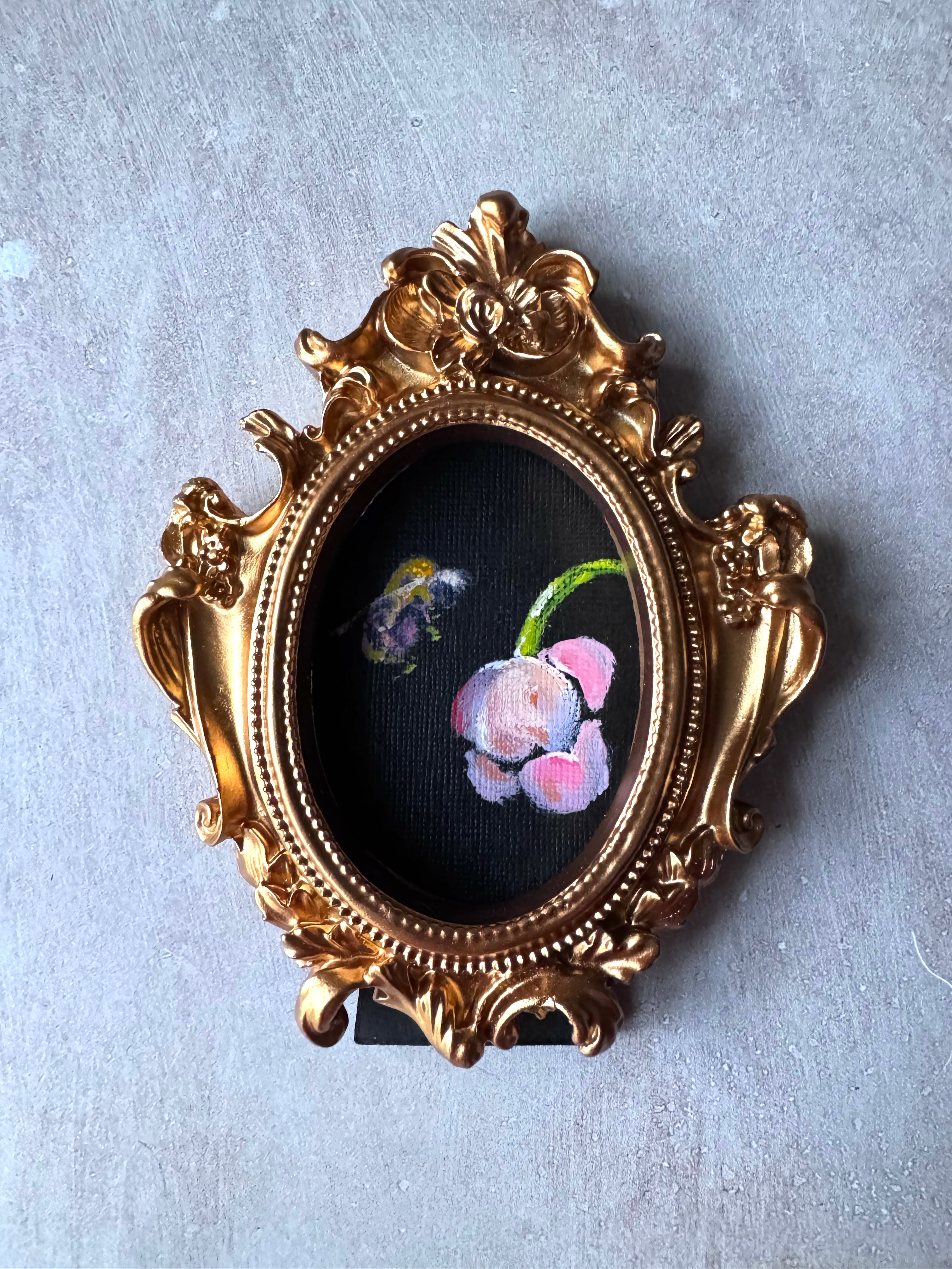 SOLD - Tiny Treasures Collection - Colony II, #5 of 6 Bumblebees & Anemones