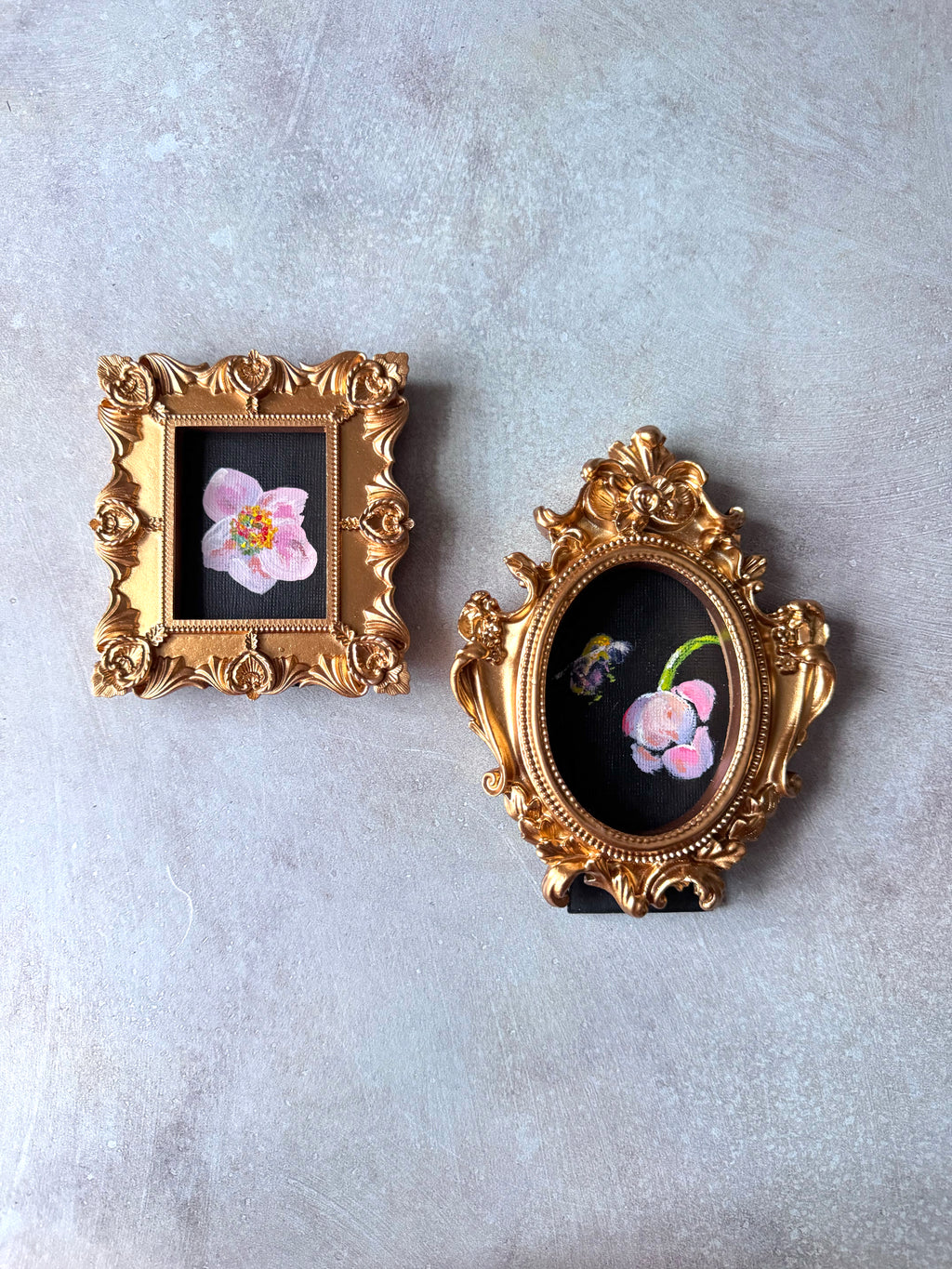 SOLD - Tiny Treasures Collection - Colony II, #4 of 6 Bumblebees & Anemones