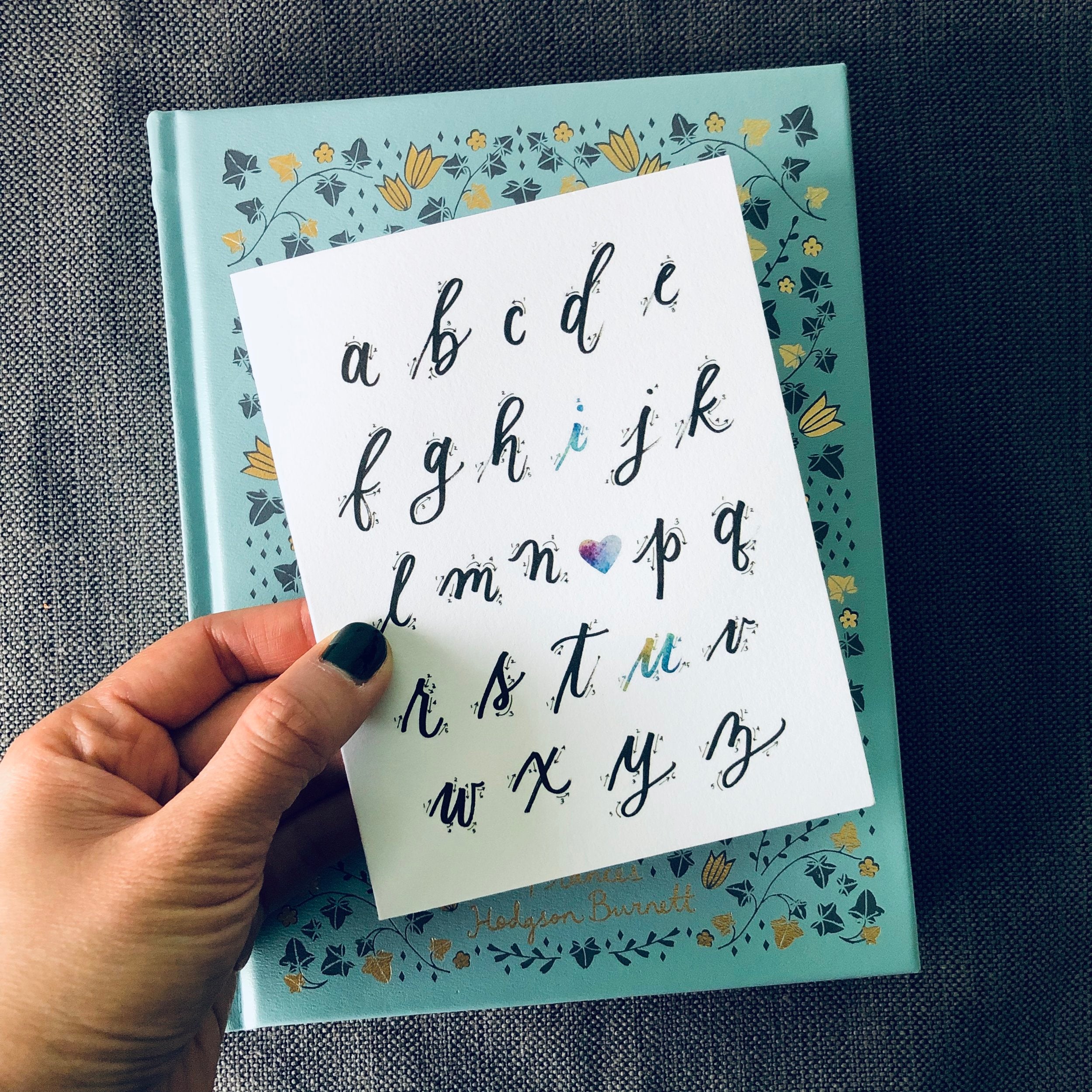 "I Heart You" Calligraphy Lettering Unique Valentine's Day Card