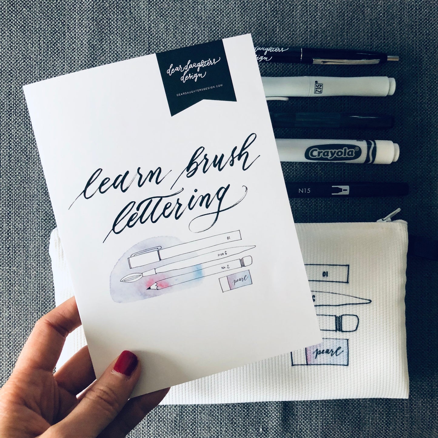 Learn Modern Brush Calligraphy Kit & Pencil Case