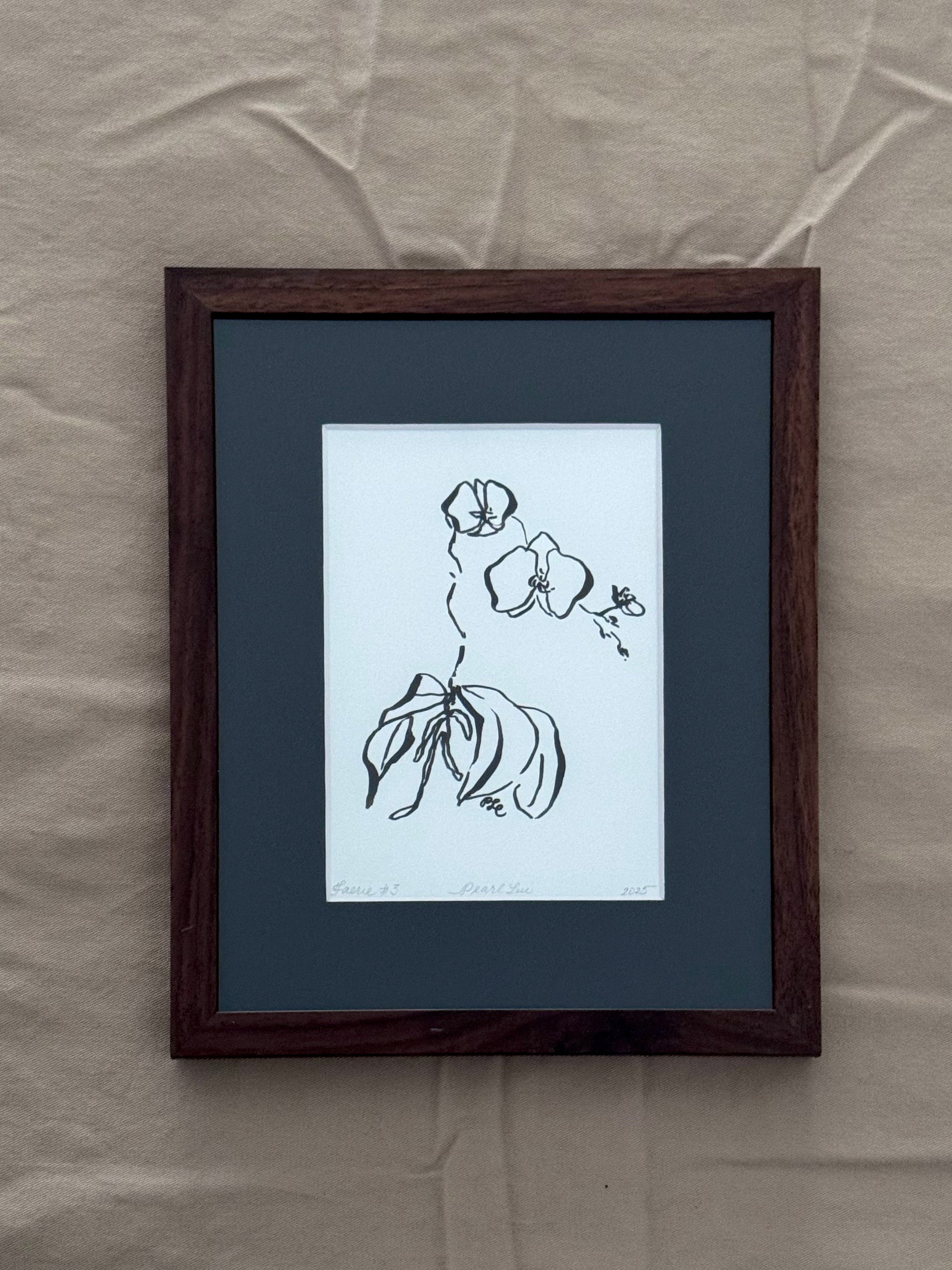 AVAILABLE - Faerie Orchid Collection #3 - Minimalist Botanical Art - Original Painting – Flora Fine Art by NJ Artist