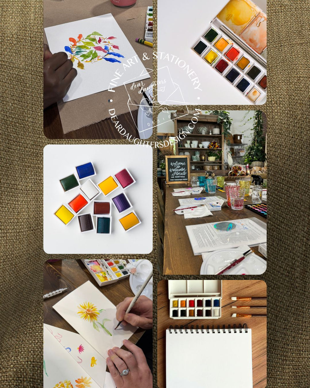 Private Lesson in Beginner Watercolor Florals & Greetings - Learn Watercolor 1:1