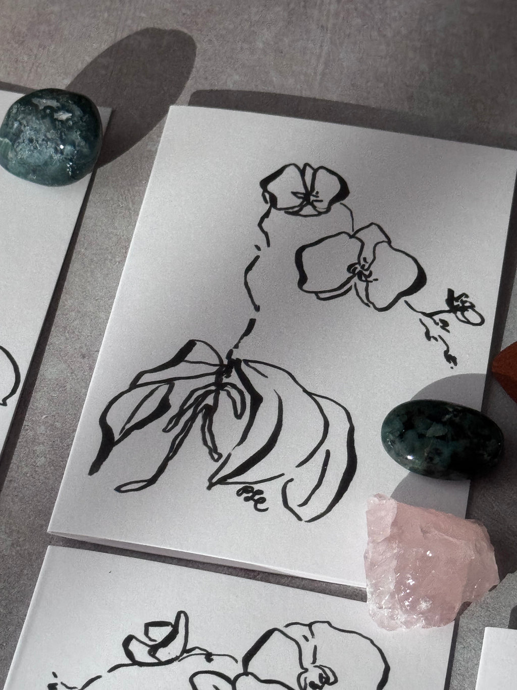 Greeting Card Set of 8 Small Note Cards - Faerie Orchids Collection