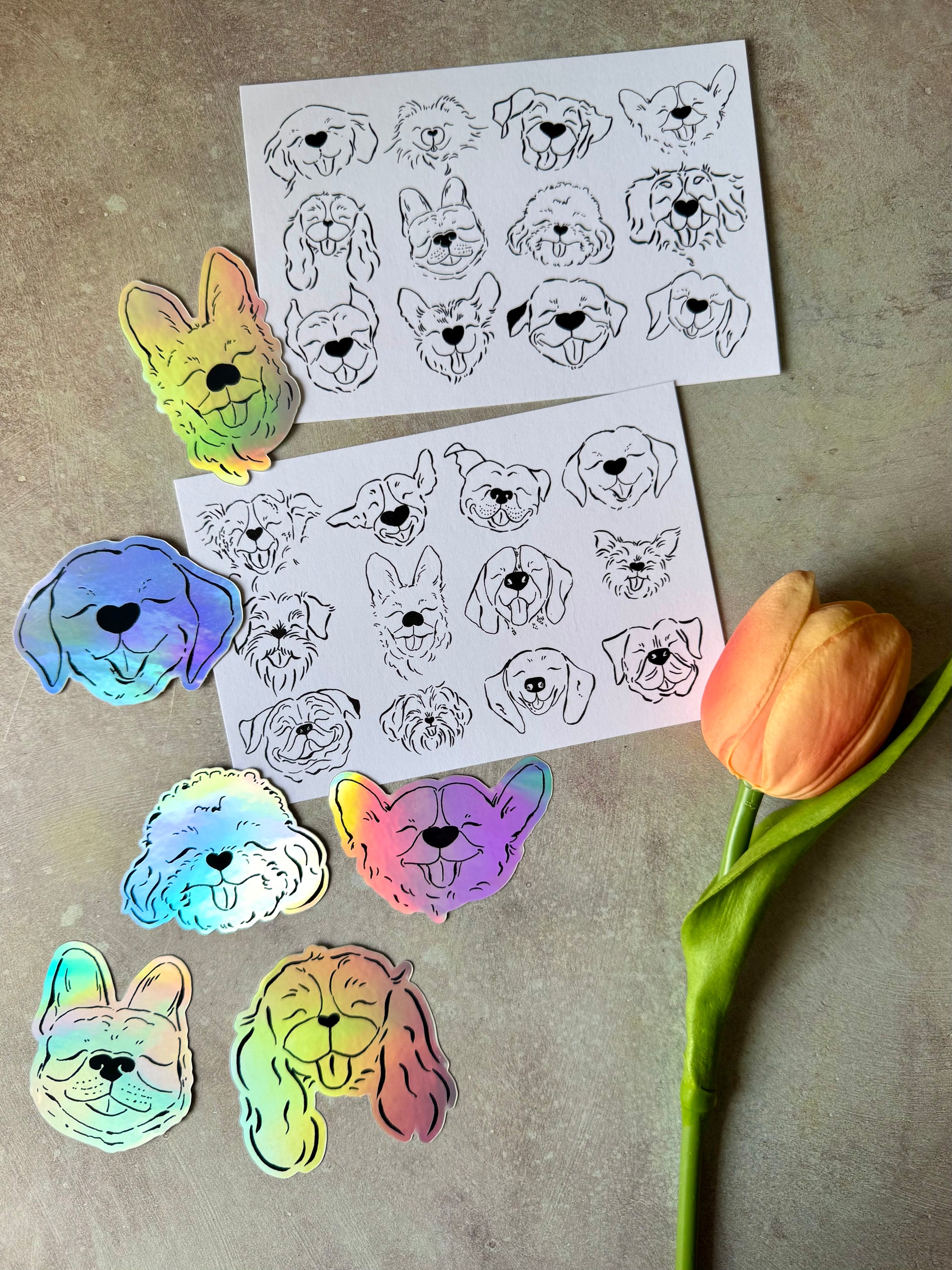 Labrador Retriever Dog Holographic Sticker - Puppy Smiles Waterproof Vinyl Decal Sticker - Dear Daughters Design