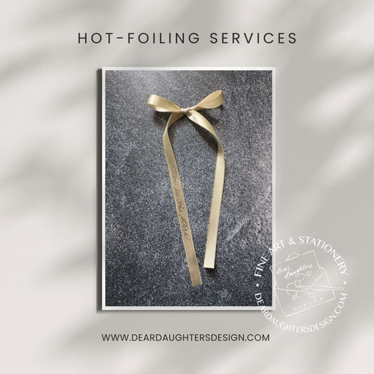Personalized Hot-Foiling Service on Ribbon: Custom Name, Message on Ribbon