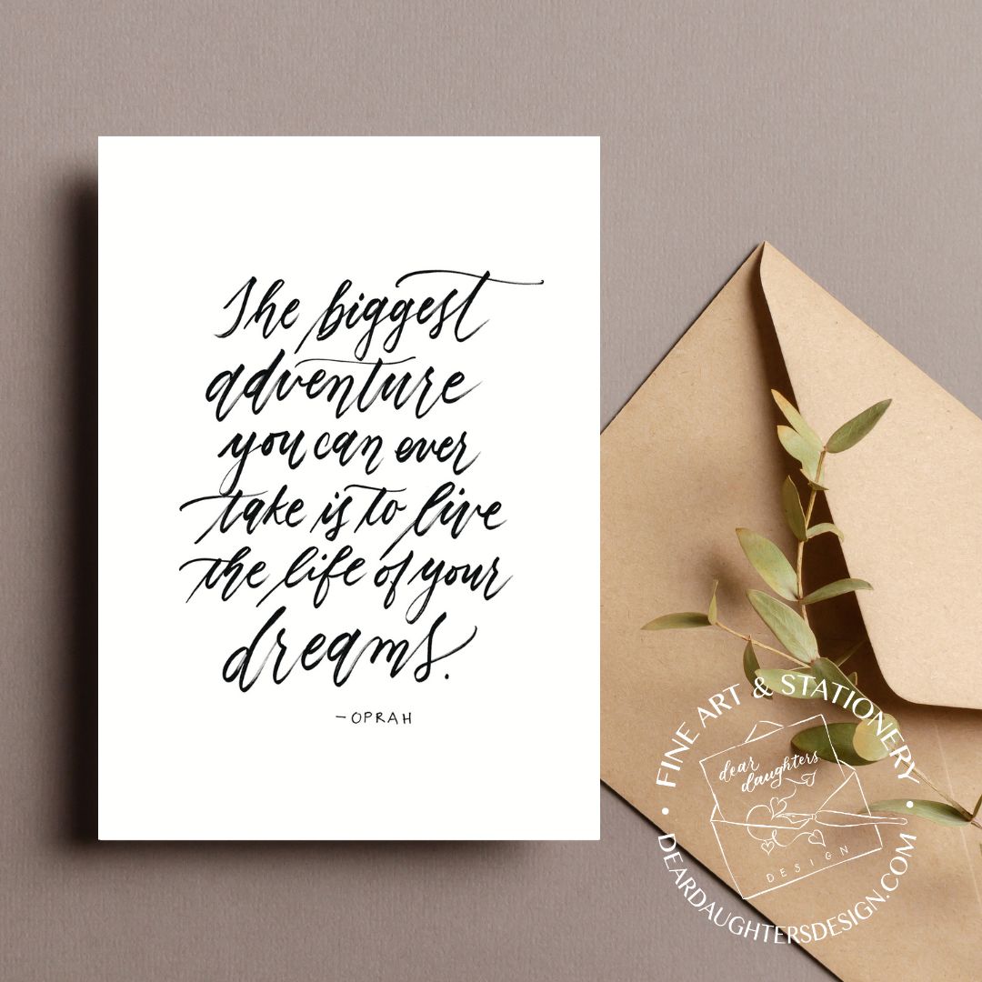 "The Biggest Adventure" Quote Greeting Card