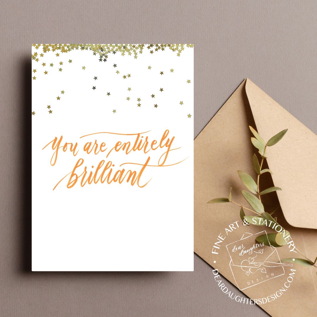 "You are entirely brilliant!" Orange Thank You Greeting Card - Gratitude #03