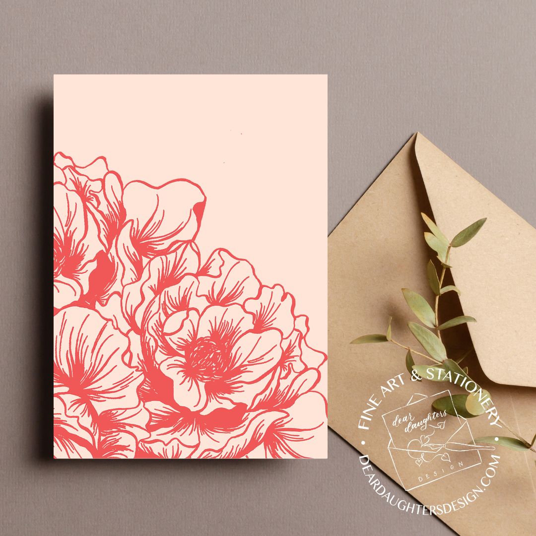 Peony Ruffles Greeting Card