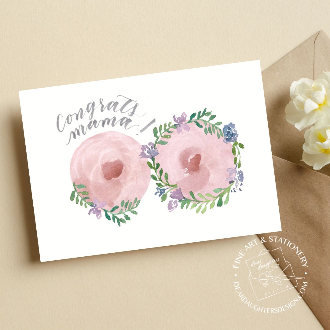 Celebrate Breastfeeding Journey Card - Congrats Mama Card - PURPLE