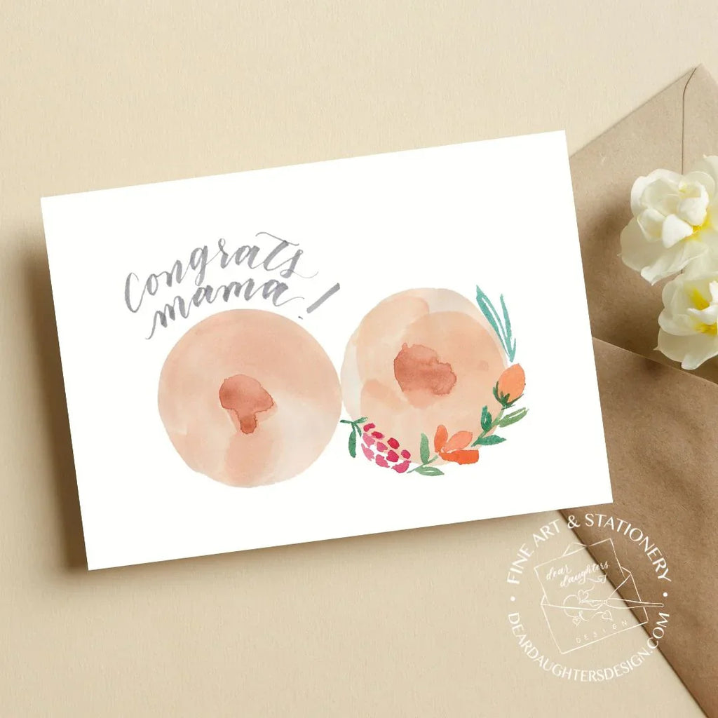 Celebrate Breastfeeding Journey Card - Congrats Mama Card - PEACH