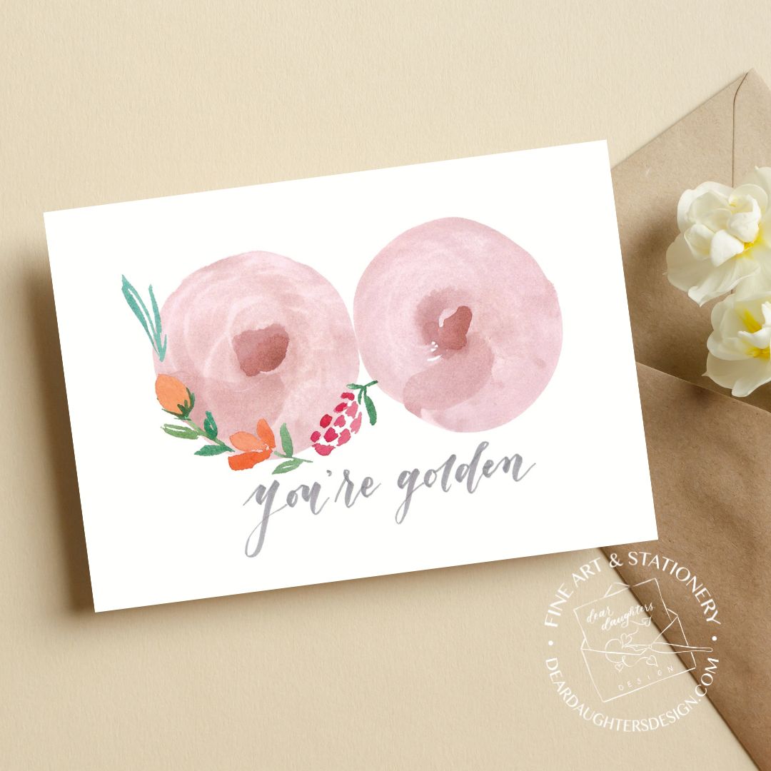 You're Golden One Year Breastfeeding Purple Card - Congrats Mama Celebrate Breastfeeding Card