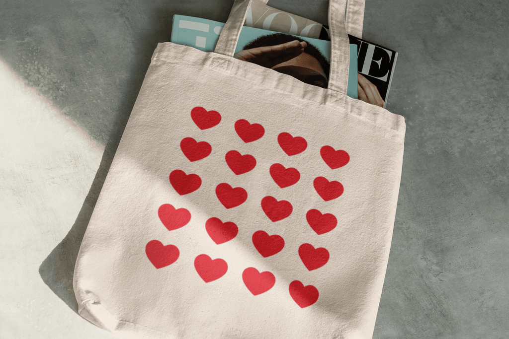 Red Hearts Eco Tote Bag - Dear Daughters Design
