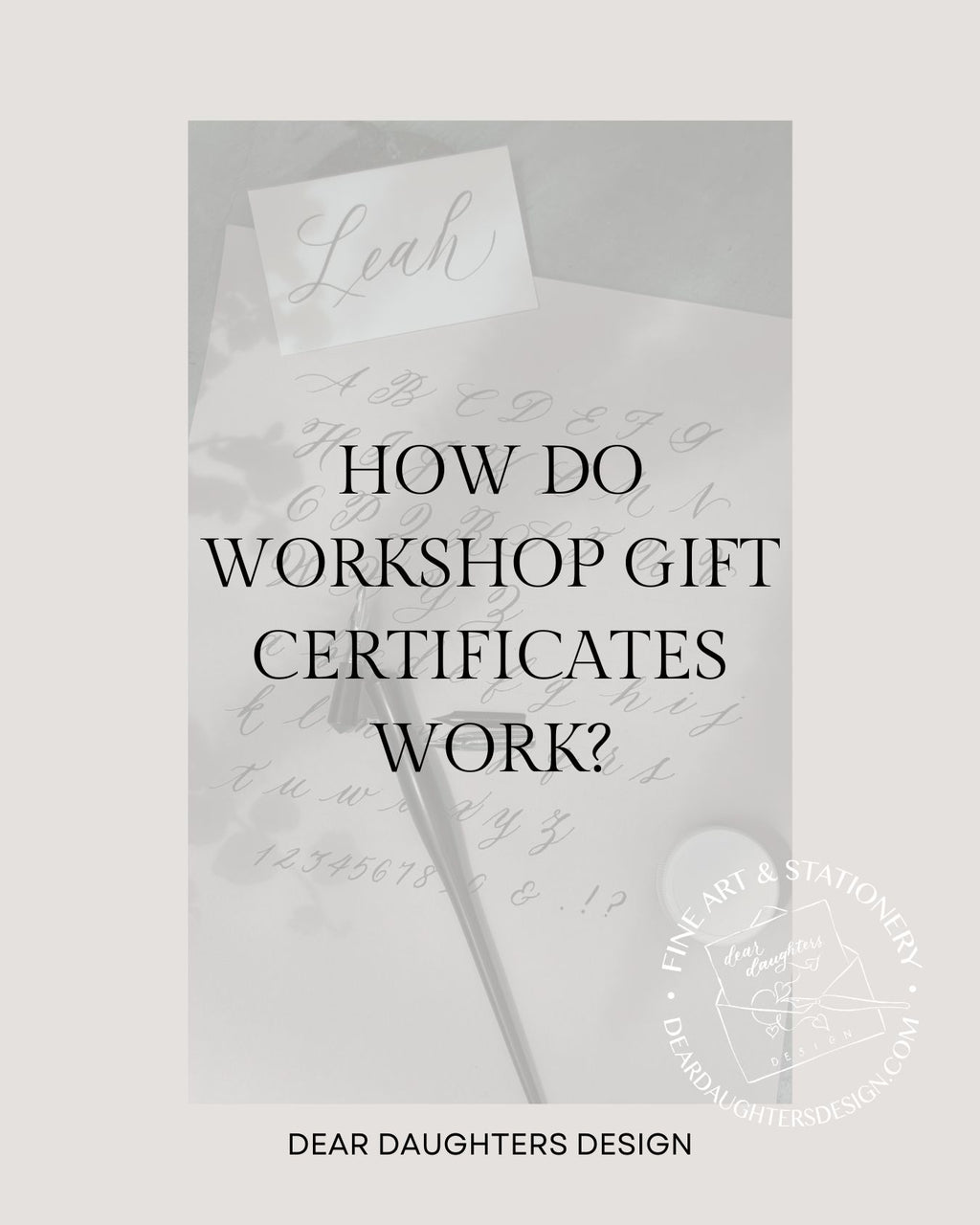 Workshop Gift Certificate - The Best Gifts Are Experiences!