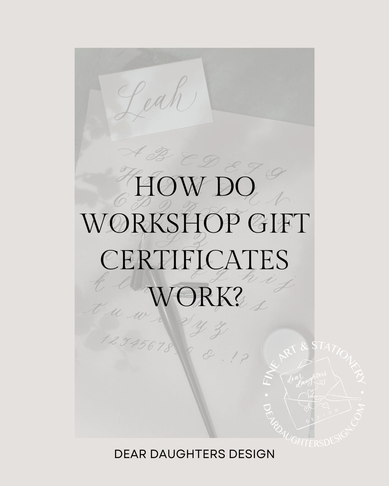 Workshop Gift Certificate - The Best Gifts Are Experiences!