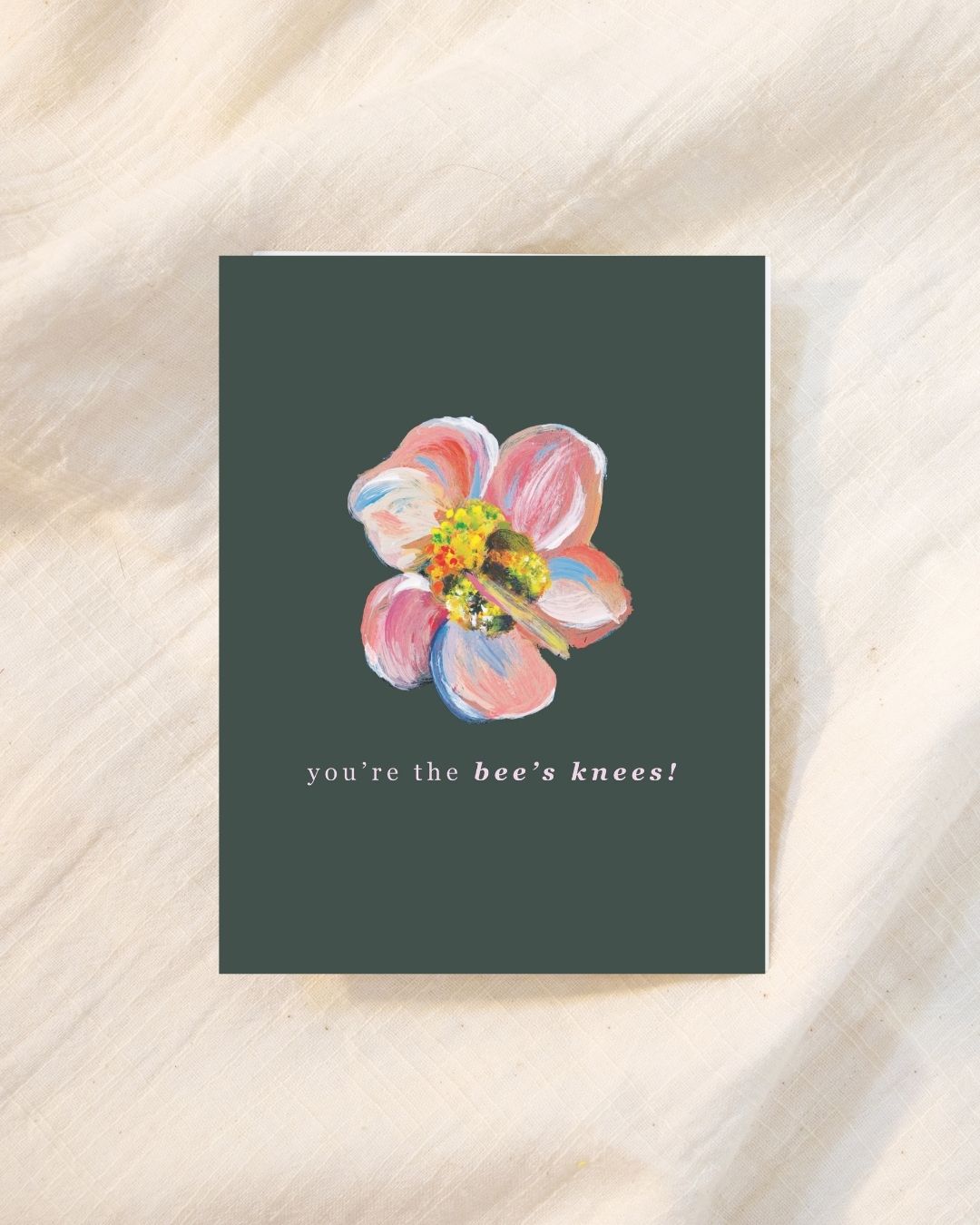 Encouraging Cute Bee Anemone Greeting Card for Bug Lovers & Entomologist