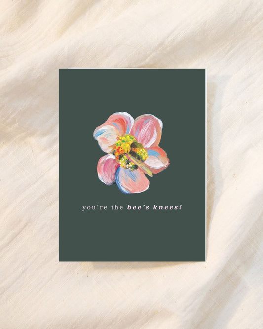 Encouraging Cute Bee Anemone Greeting Card for Bumblebee Lovers & Entomologist