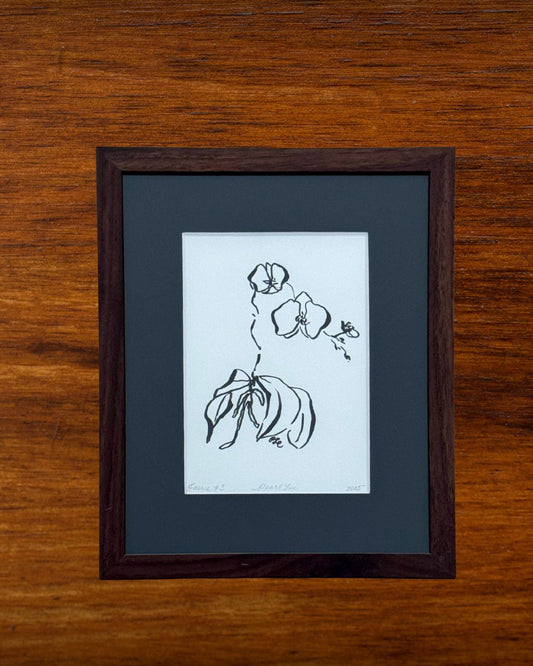 Faerie Orchid #3 - Original Ink on Bristol – Minimalist Botanical Art - Fine Art by NJ Artist