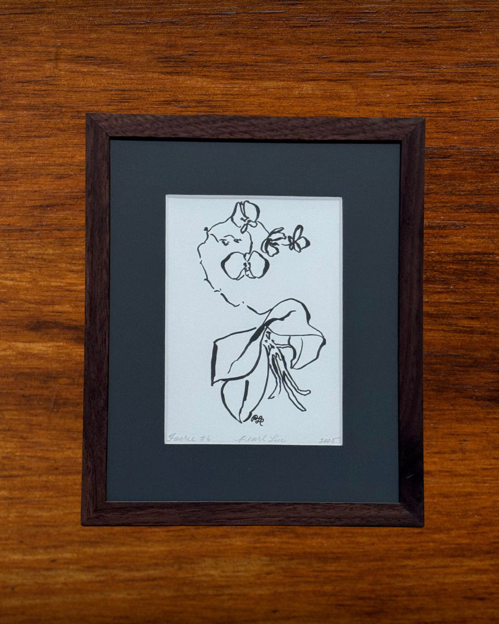 Faerie Orchid #6 - Original Ink on Bristol – Minimalist Botanical Art - Fine Art by NJ Artist