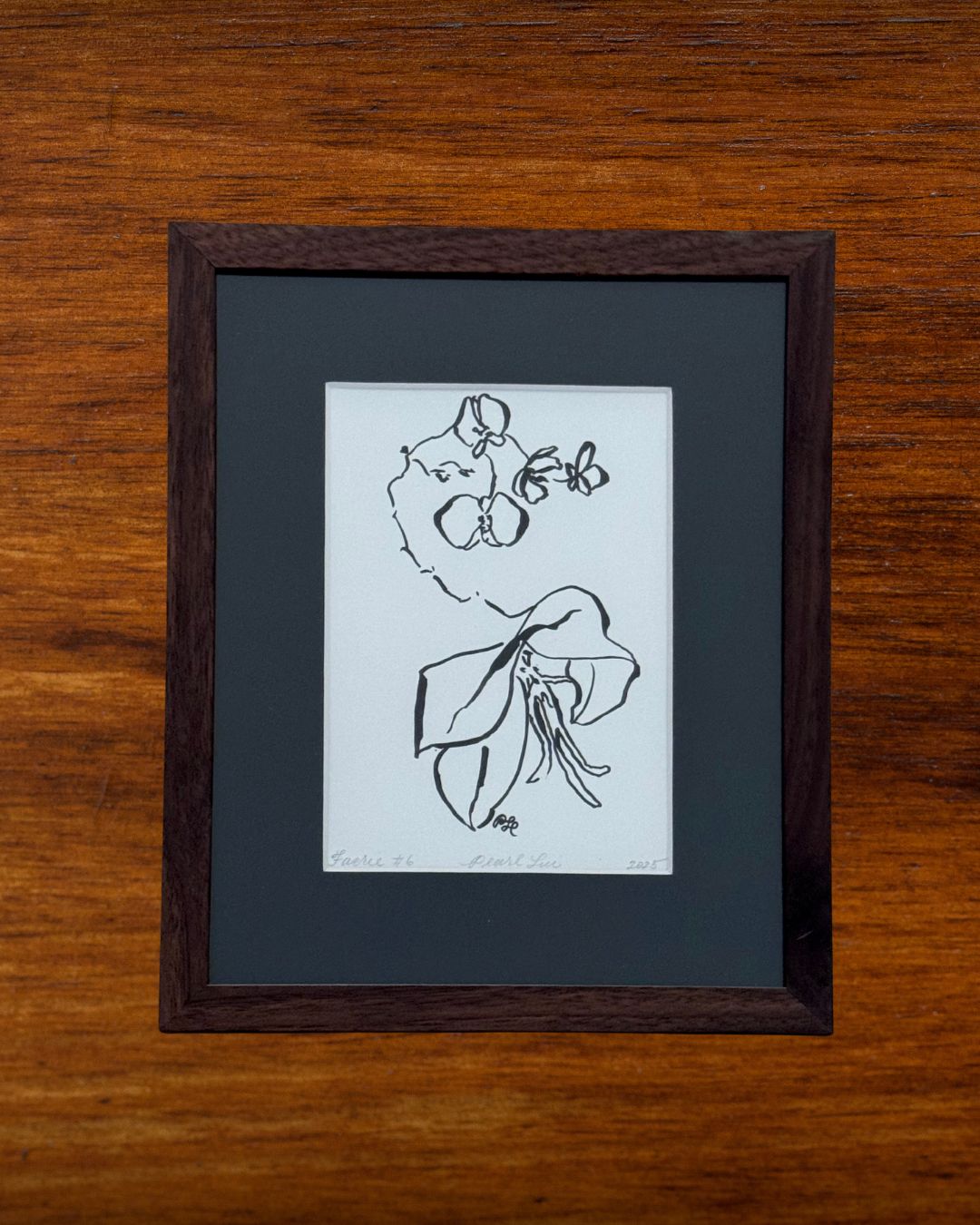 Faerie Orchid #6 - Original Ink on Bristol – Minimalist Botanical Art - Fine Art by NJ Artist
