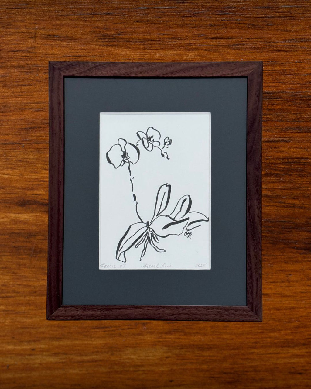 Faerie Orchid #7 - Original Ink on Bristol – Minimalist Botanical Art - Fine Art by NJ Artist
