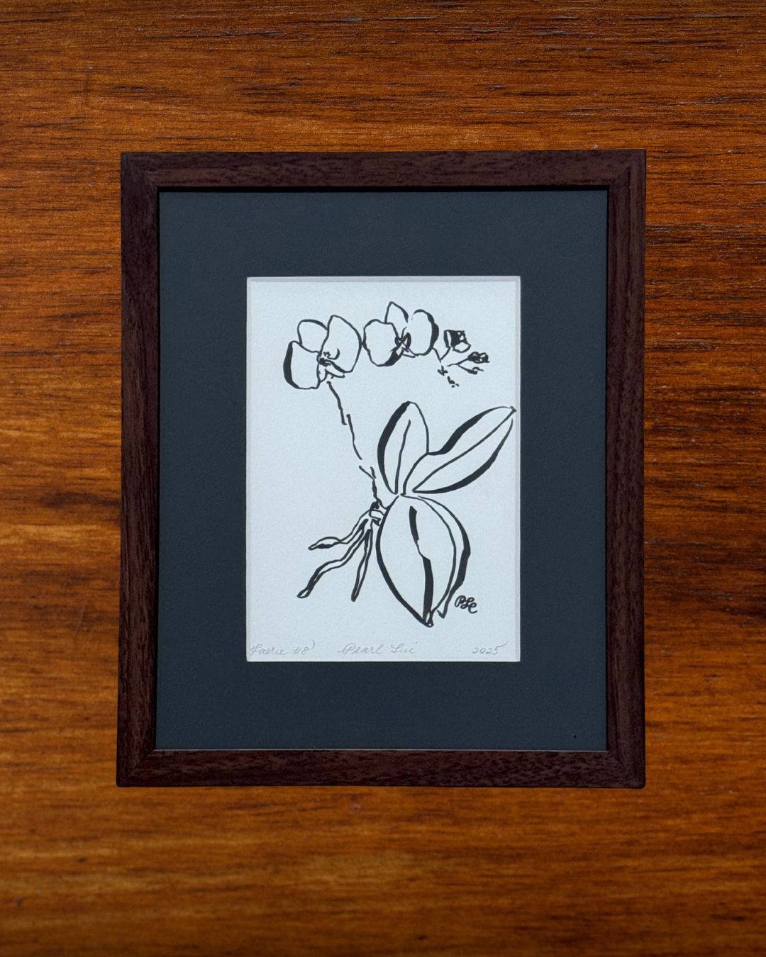 Faerie Orchid #8 - Original Ink on Bristol – Minimalist Botanical Art - Fine Art by NJ Artist
