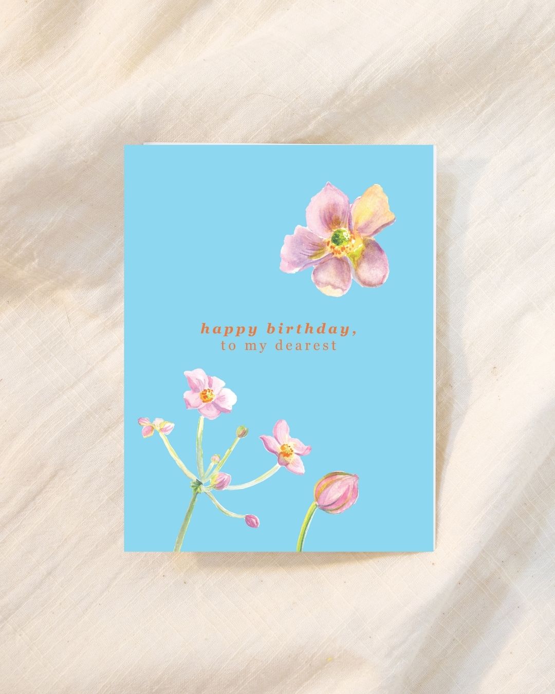 Beautiful Anemones Botanical Florals Birthday Greeting Card for Botanical & Flower Lovers - Happy Birthday!