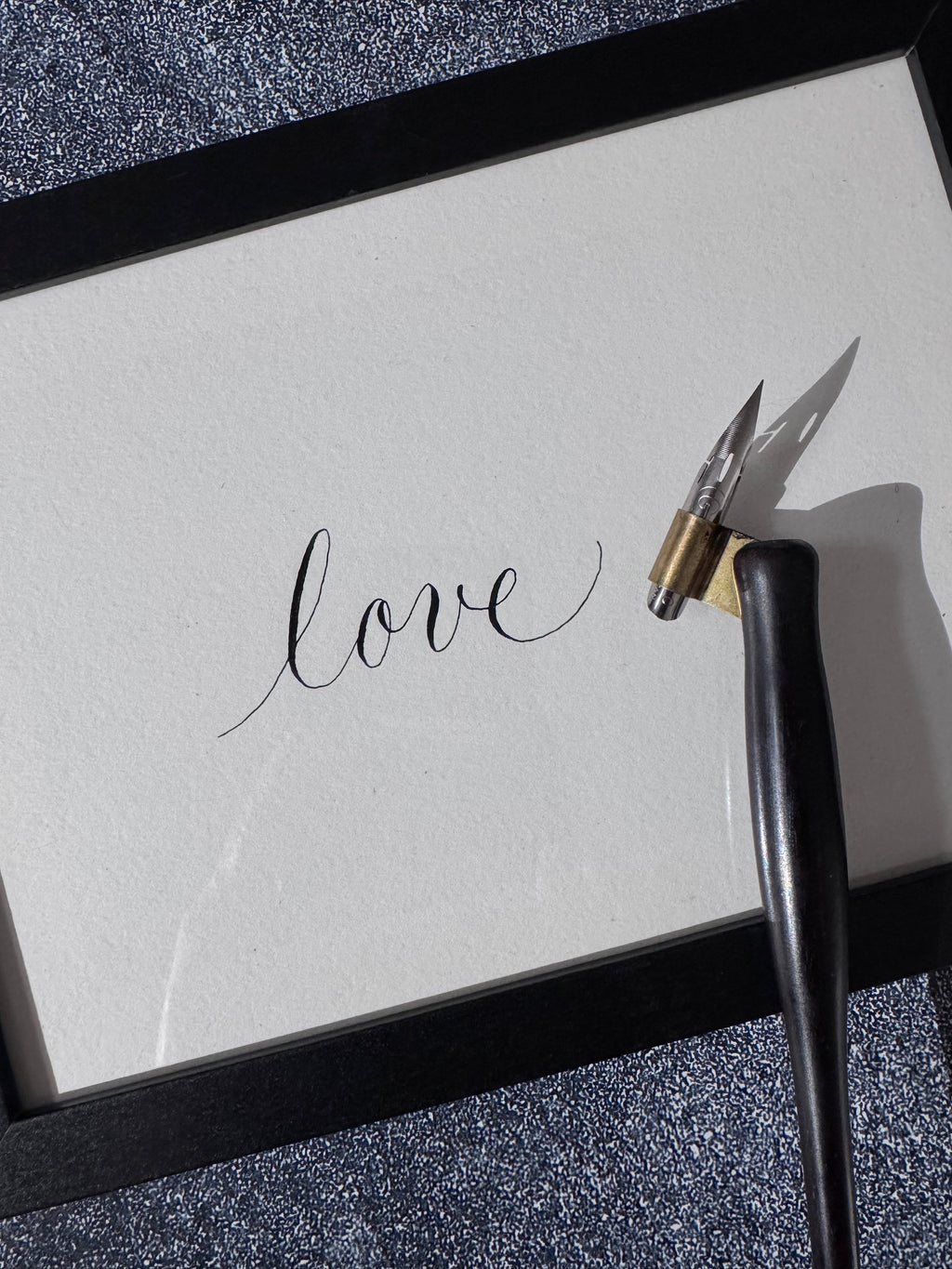 Custom Calligraphy Commission: Single Word Scribed on 5x7 Archival Paper & Framed