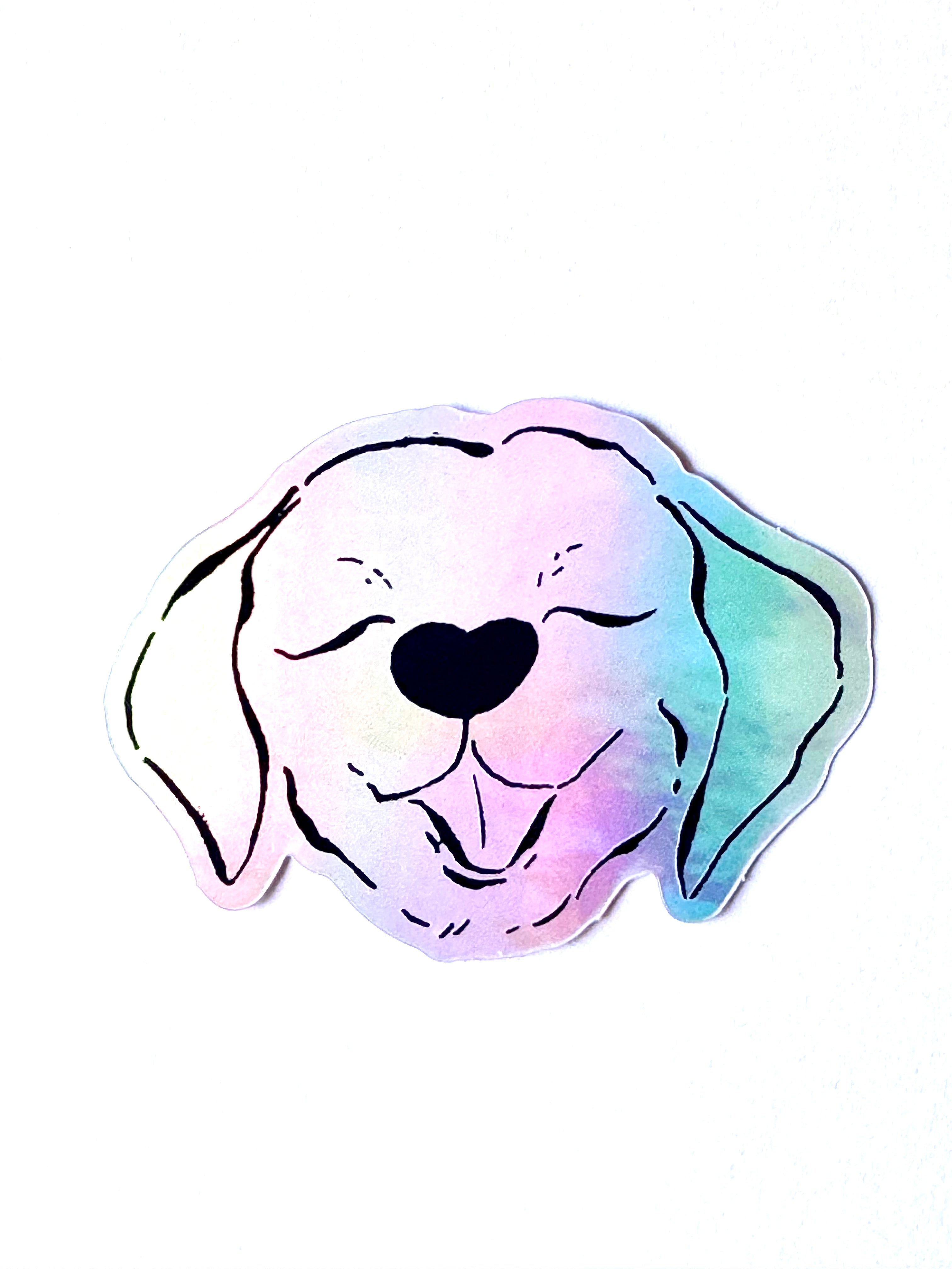 Labrador Retriever Dog Holographic Sticker - Puppy Smiles Waterproof Vinyl Decal Sticker - Dear Daughters Design