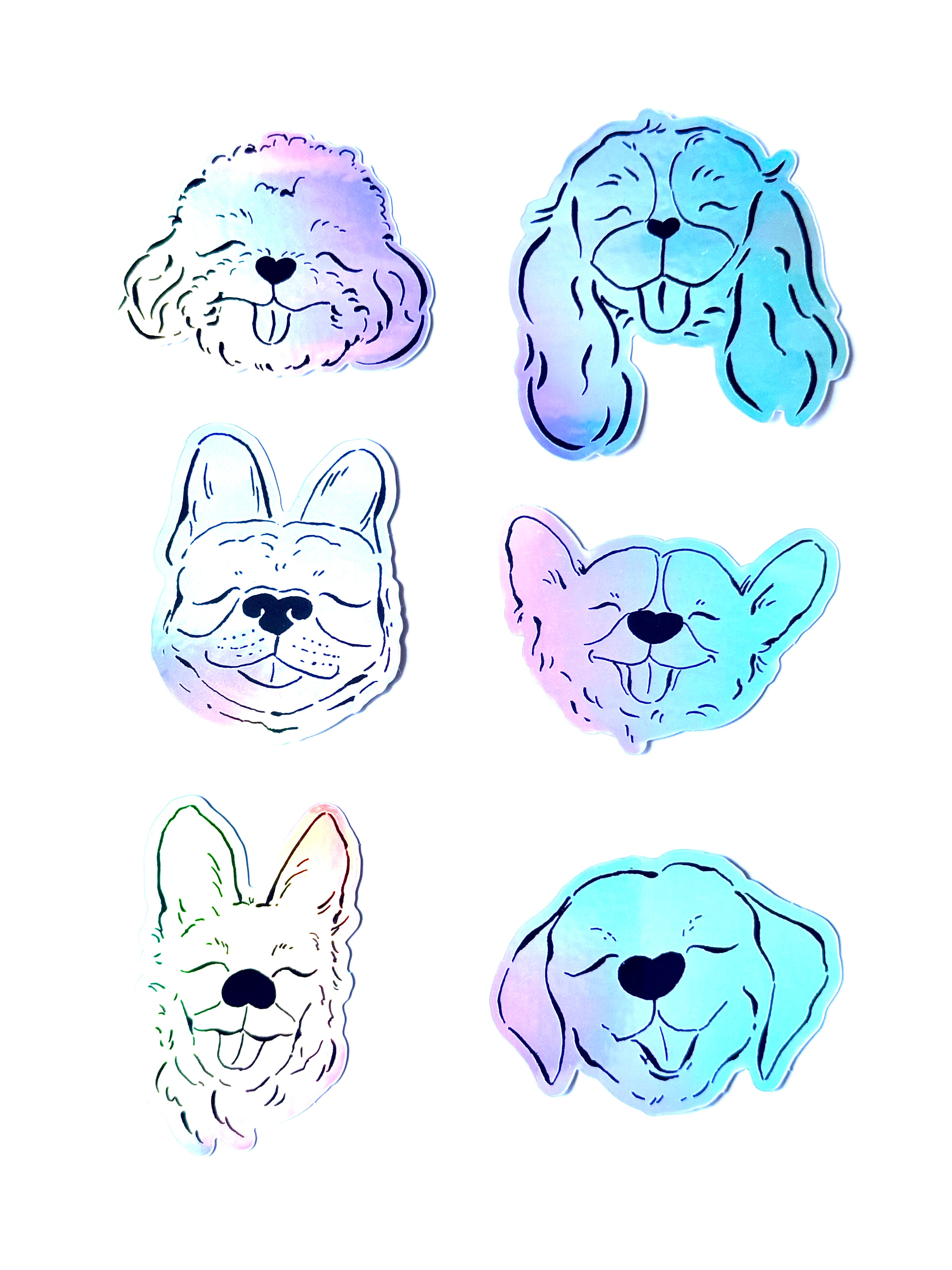 Labrador Retriever Dog Holographic Sticker - Puppy Smiles Waterproof Vinyl Decal Sticker - Dear Daughters Design