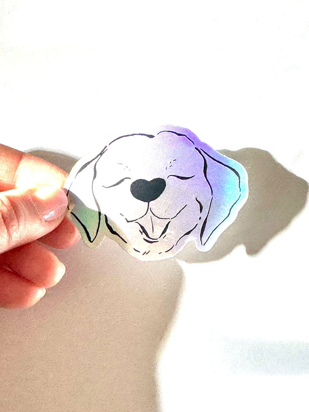 Labrador Retriever Dog Holographic Sticker - Puppy Smiles Waterproof Vinyl Decal Sticker - Dear Daughters Design