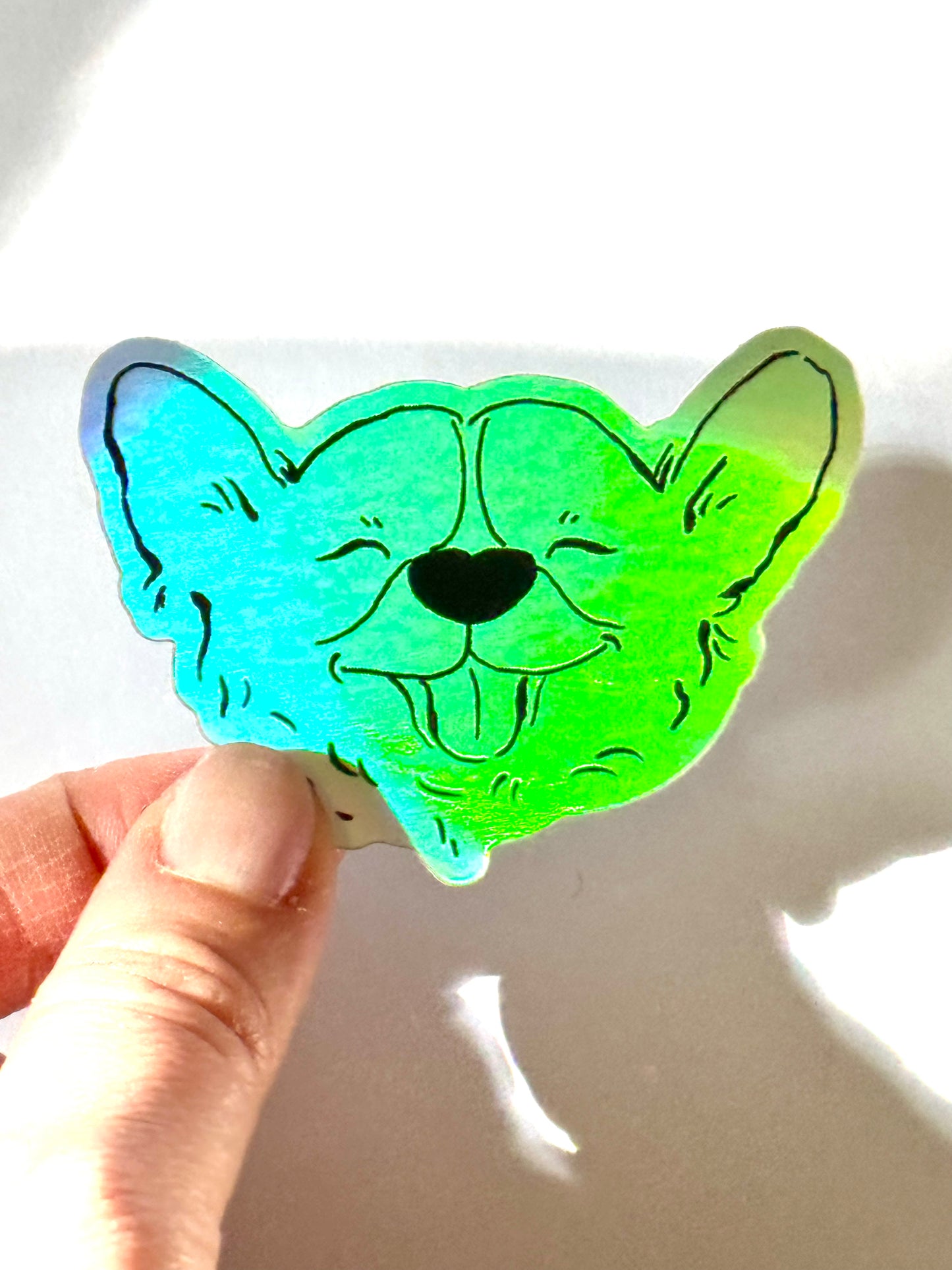 Corgi Holographic Sticker - Puppy Smiles Waterproof Vinyl Decal Sticker