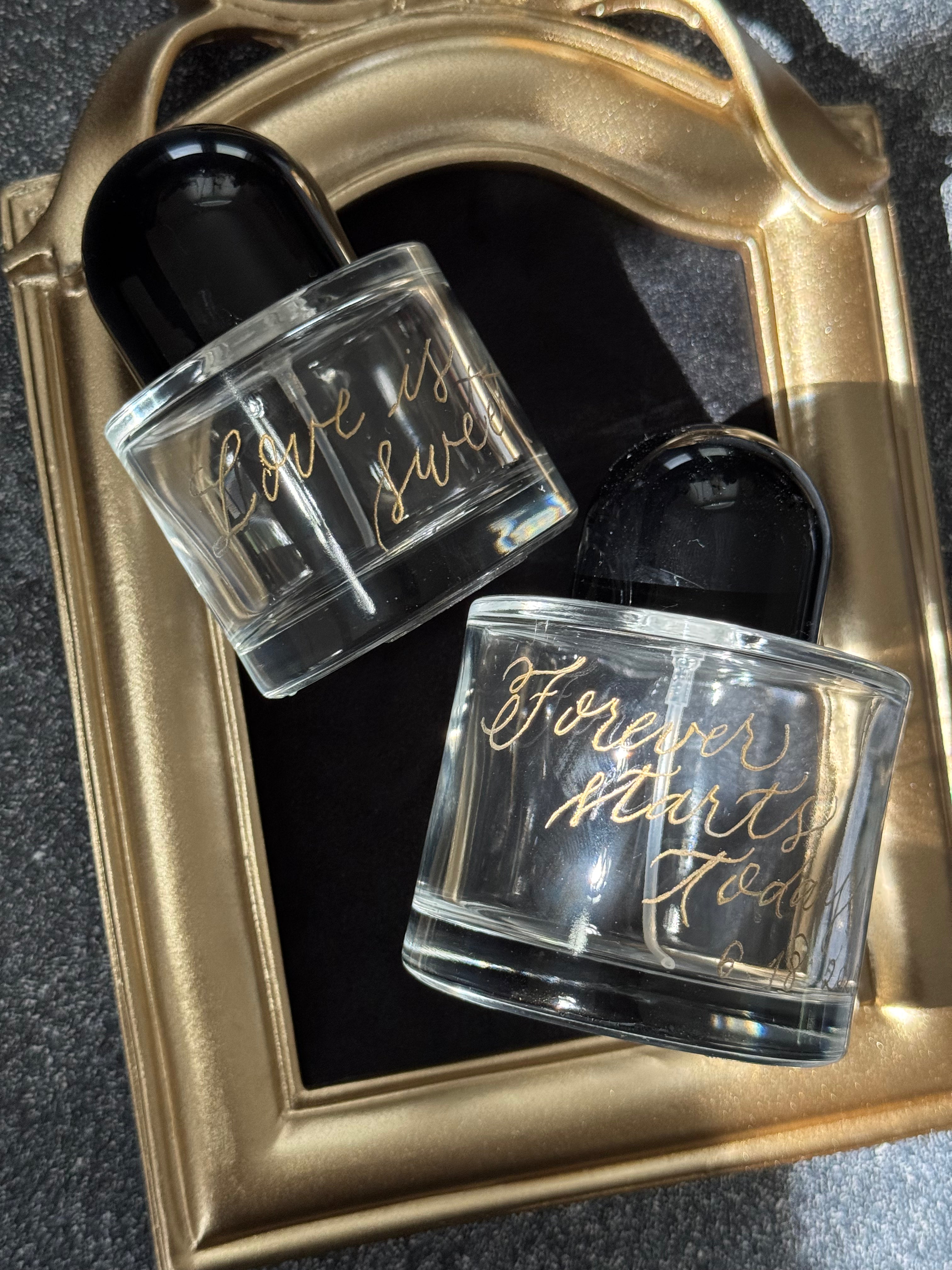 Personalized Engraving Service on Glass Perfume Bottle: Custom Name, Message on Gift