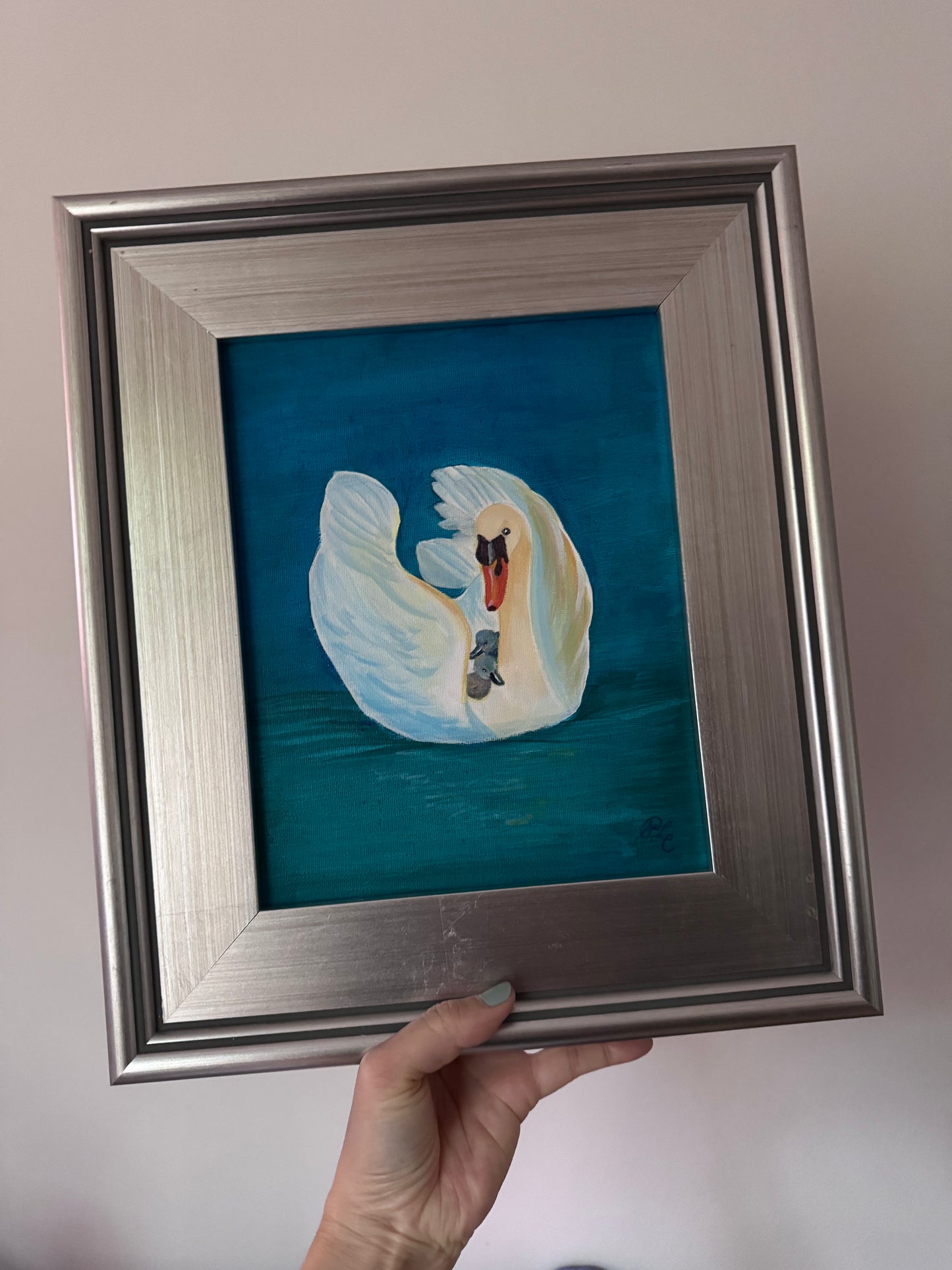 AVAILABLE: Loving Gaze, Gentle Glide - Birds of a Feather Collection - Mother Swan