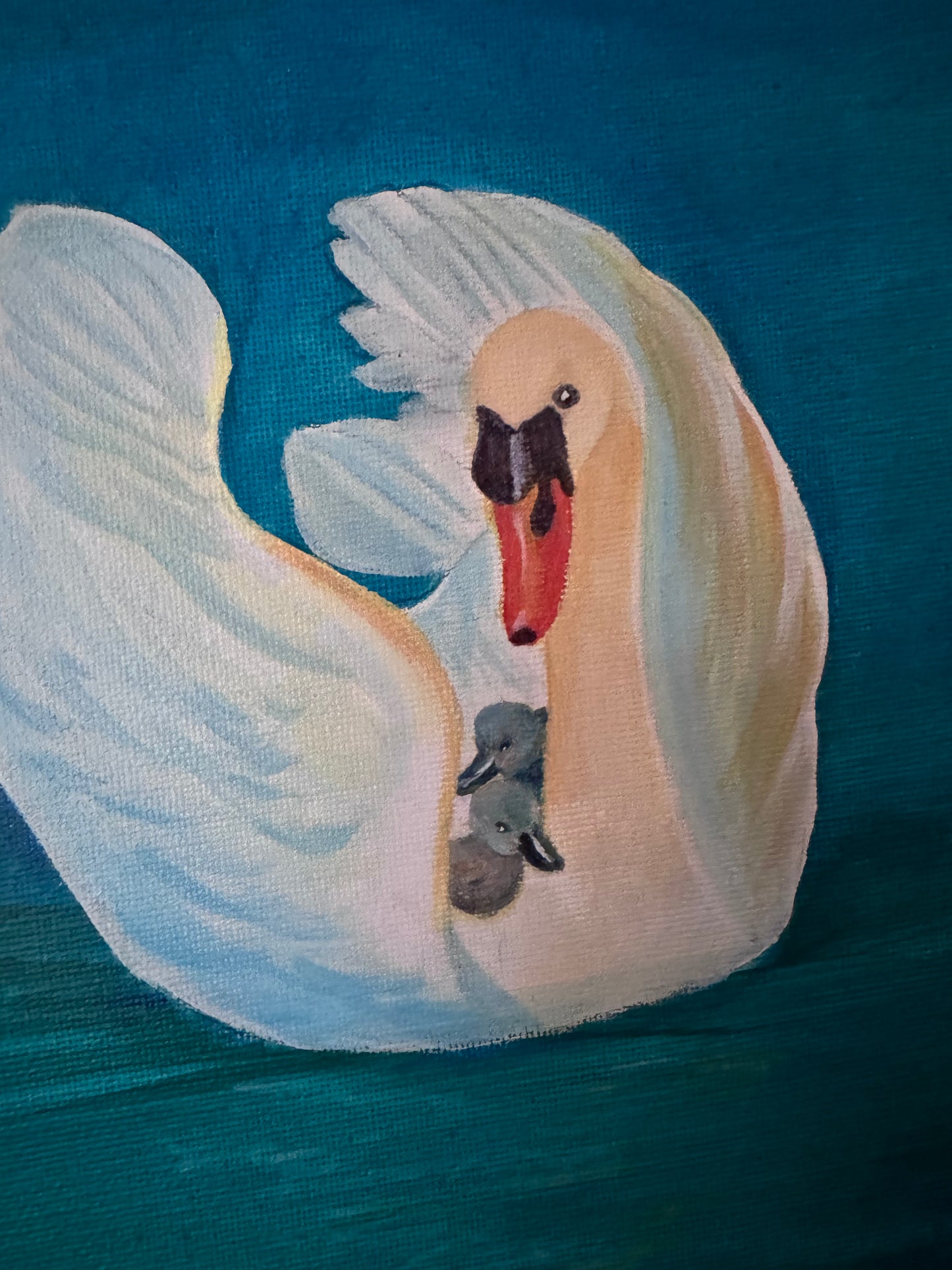 AVAILABLE: Loving Gaze, Gentle Glide - Birds of a Feather Collection - Mother Swan