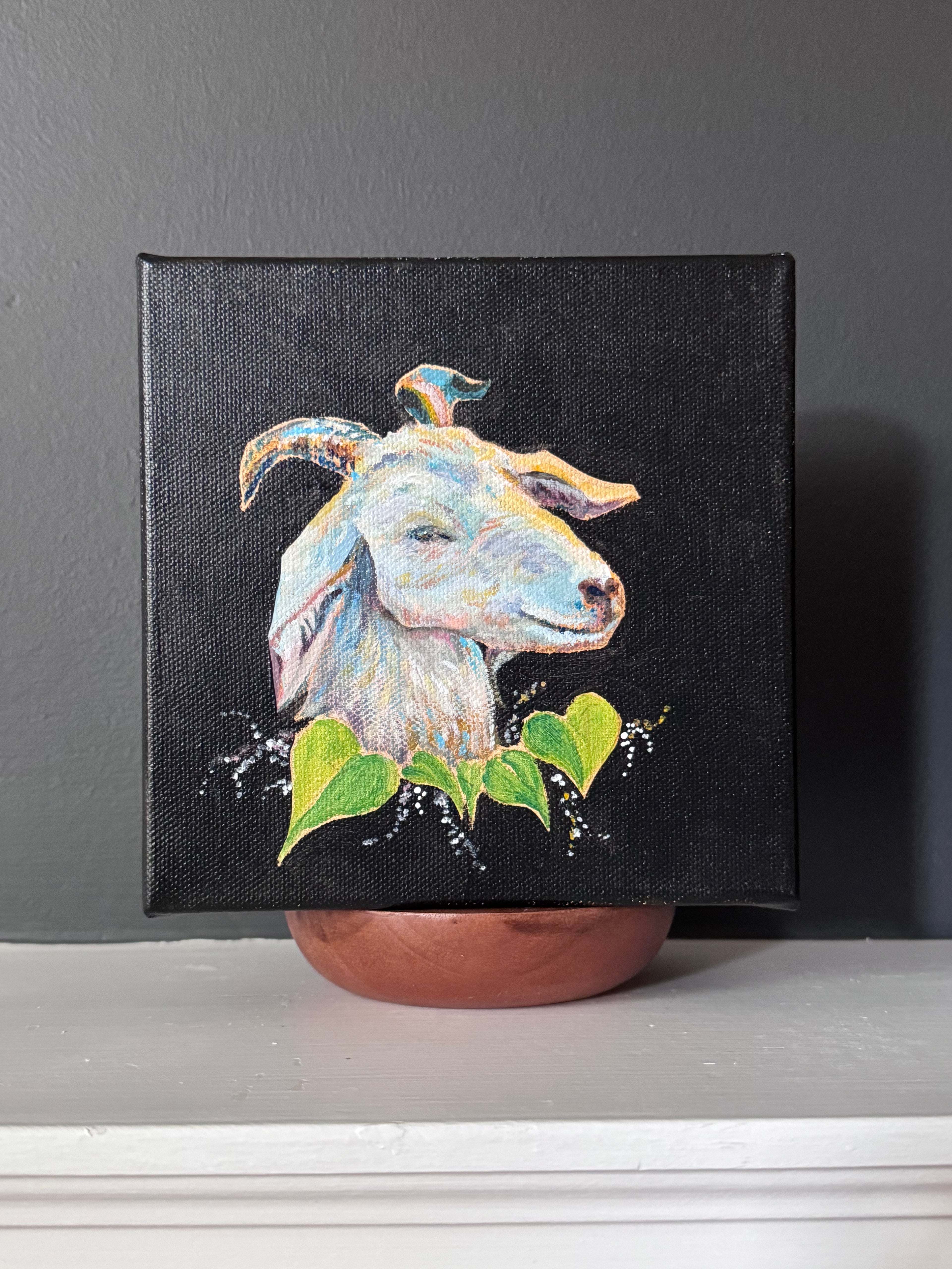 PREVIEW - Greatest of All Time Goats - Diptych (Pair of Paintings) Goat Painting - Original Goats Painting – Fauna Fine Art by NJ Artist