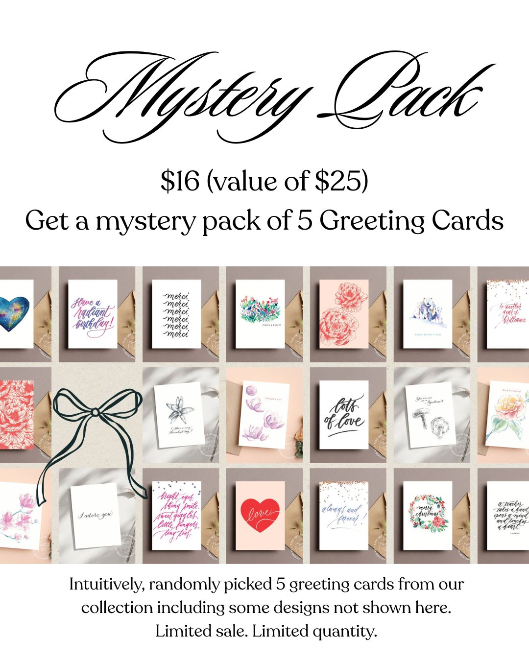 Mystery Pack of 5 Greeting Cards