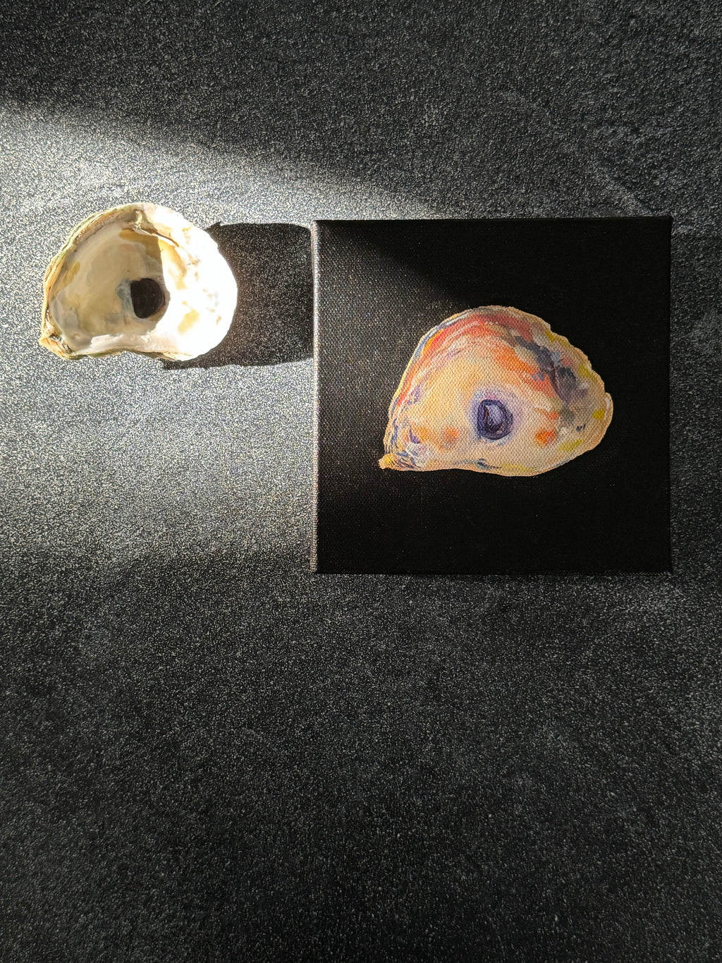 SOLD - The World is Your Oyster Collection - #1 Large Pacific Oyster Painting - Original Seashell Painting – Coastal Fine Art by NJ Artist