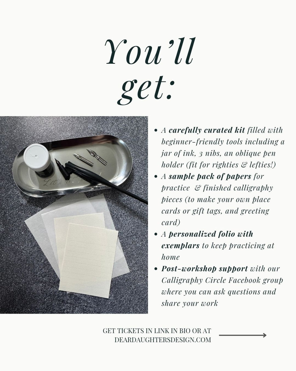 South Street Gardens - Saturday, January 10, 2026, 10-11:30am, Morristown, NJ - Learn Modern Calligraphy Workshop