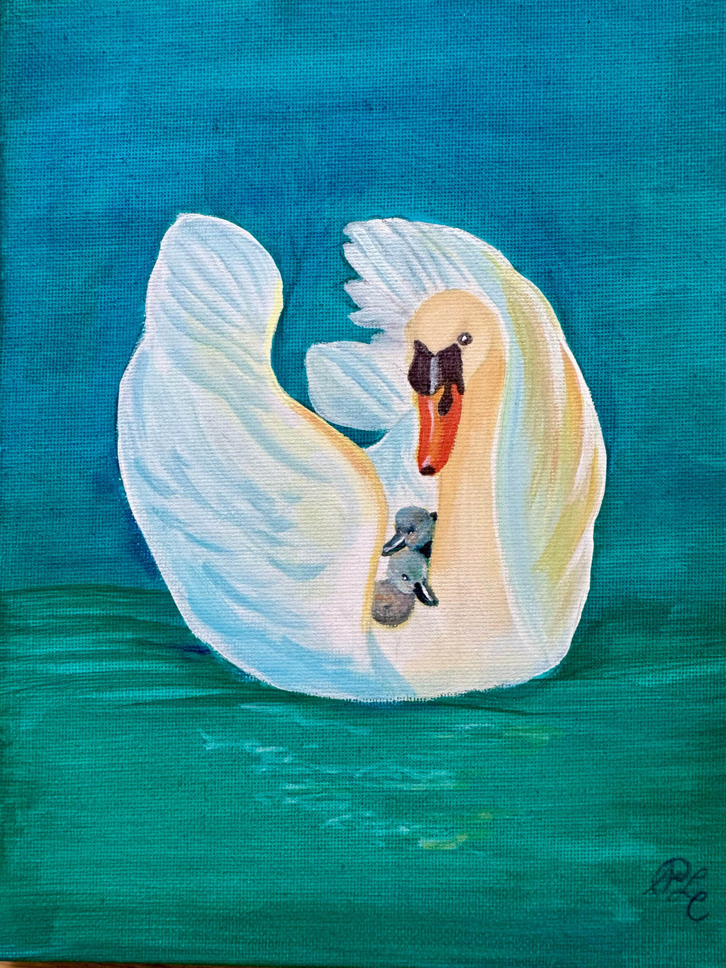 8x10 Print: Loving Gaze, Gentle Glide (Mother Swan) - Dear Daughters Design