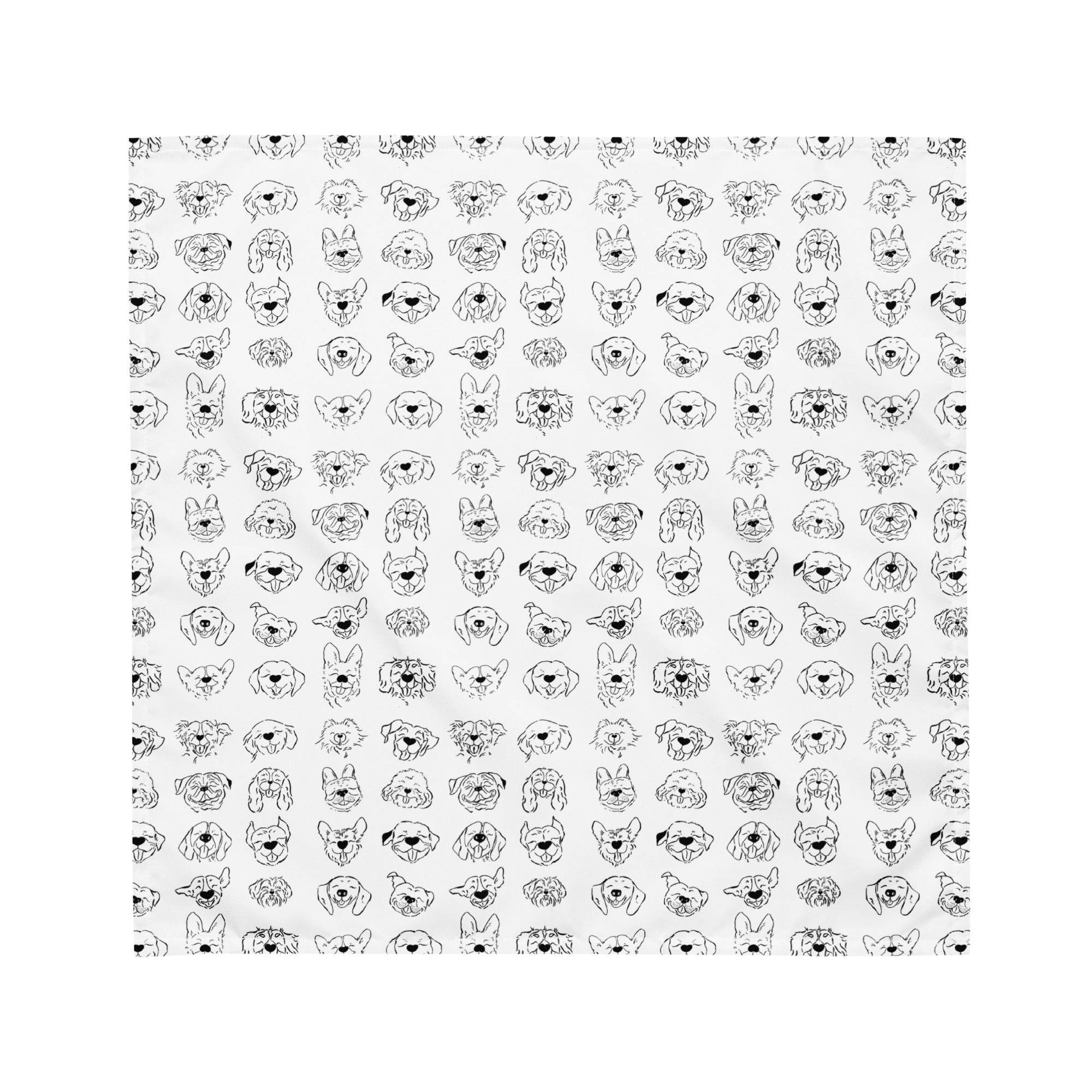 Puppy Smiles - Cute Dog Bandana - Printed Hand-Drawn Sketches - Dear Daughters Design