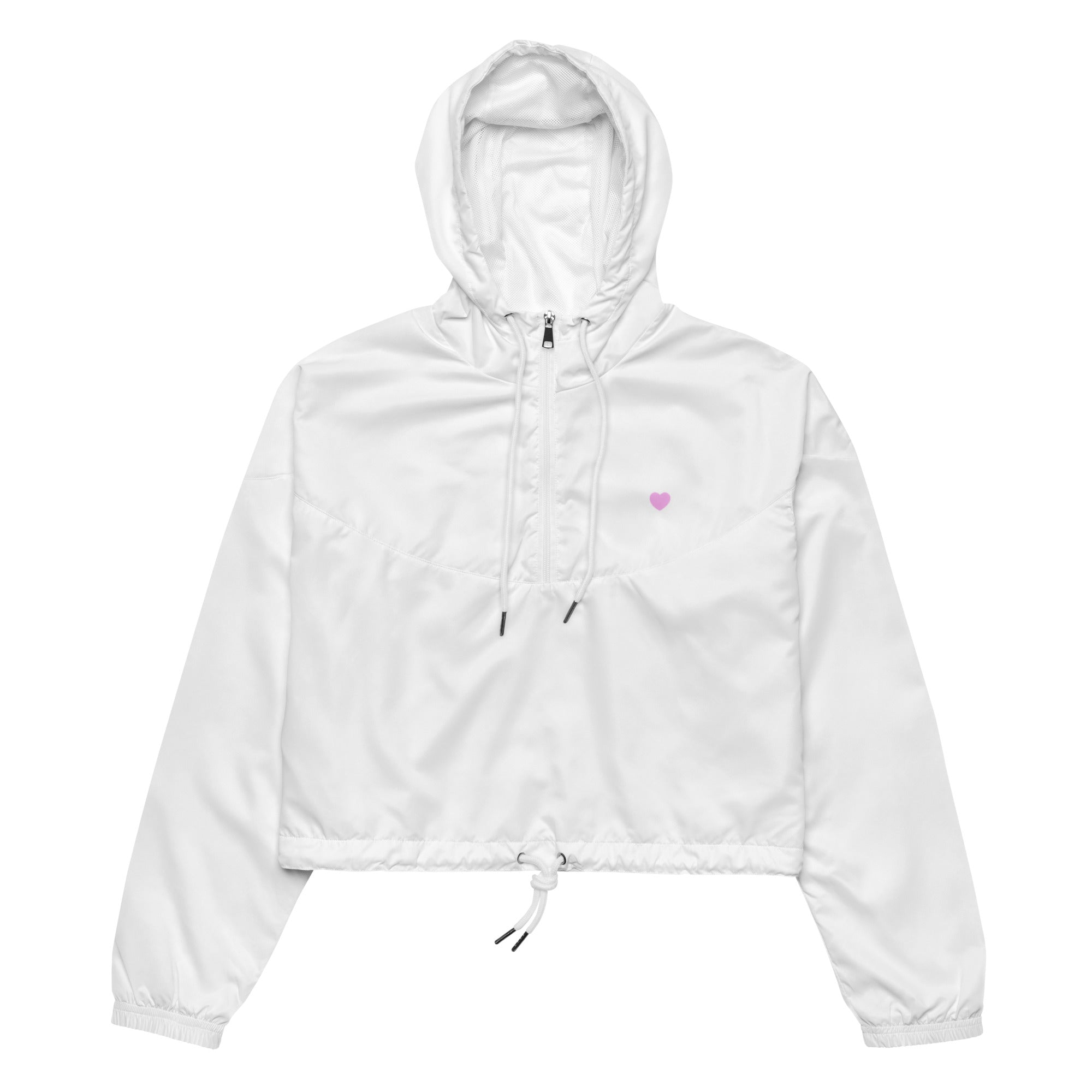 Script "Breathe" Sky Blue Calligraphy Printed Women's cropped windbreaker