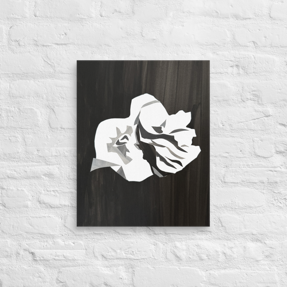 Anthos I - Abstract Black & White Minimalist 16x20 Art - Minimalist Botanical Art - Black & White Botanical Art