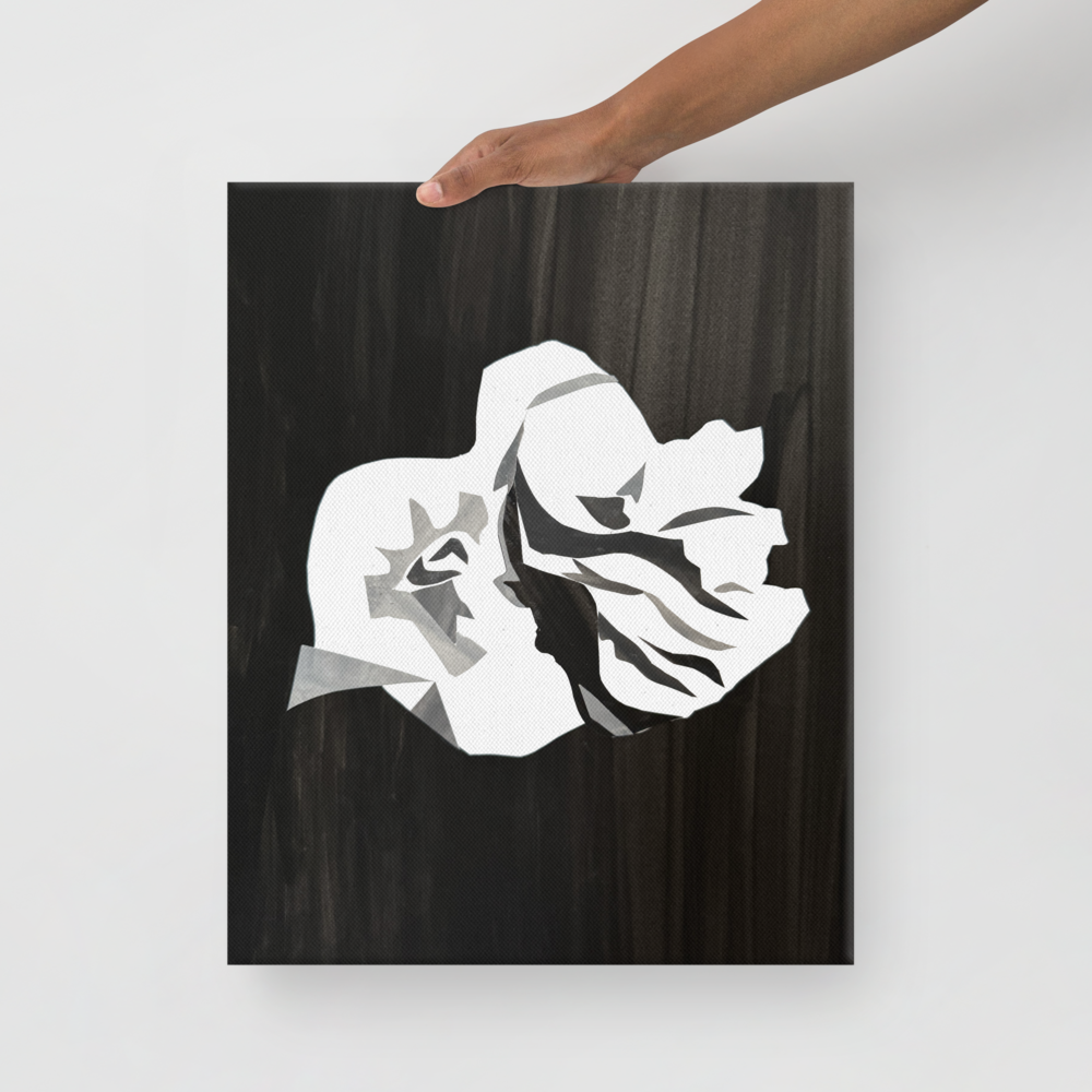 Anthos I - Abstract Black & White Minimalist 16x20 Art - Minimalist Botanical Art - Black & White Botanical Art