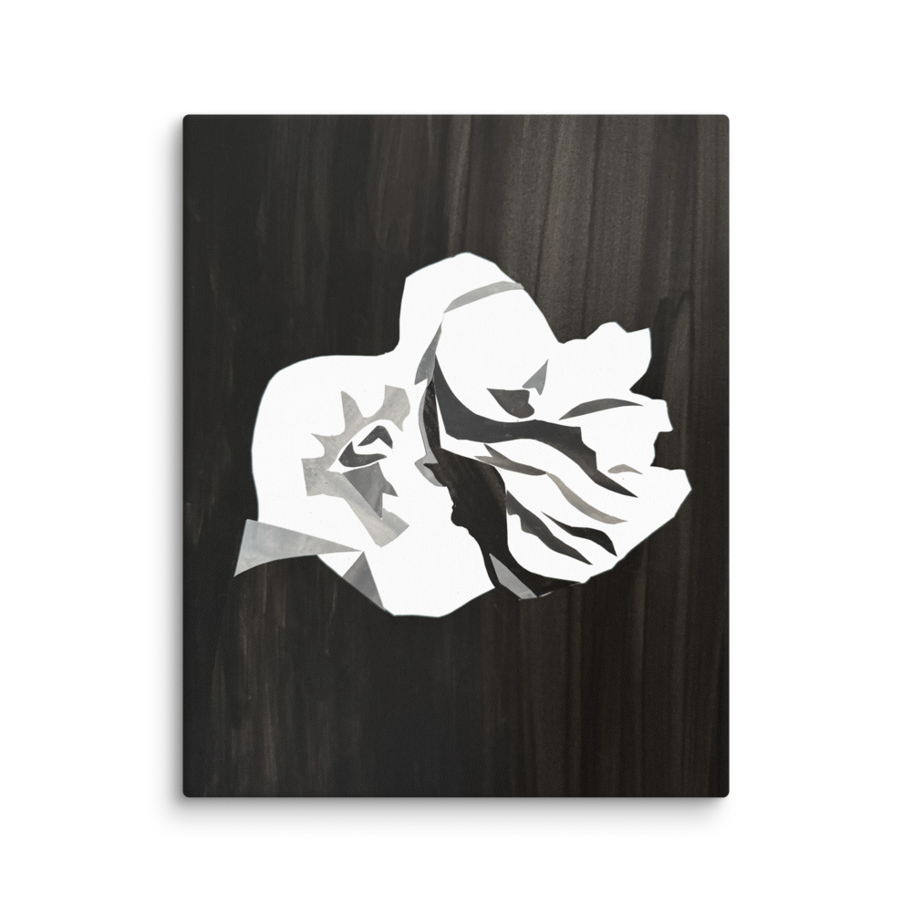 Anthos I - Abstract Black & White Minimalist 16x20 Art - Minimalist Botanical Art - Black & White Botanical Art
